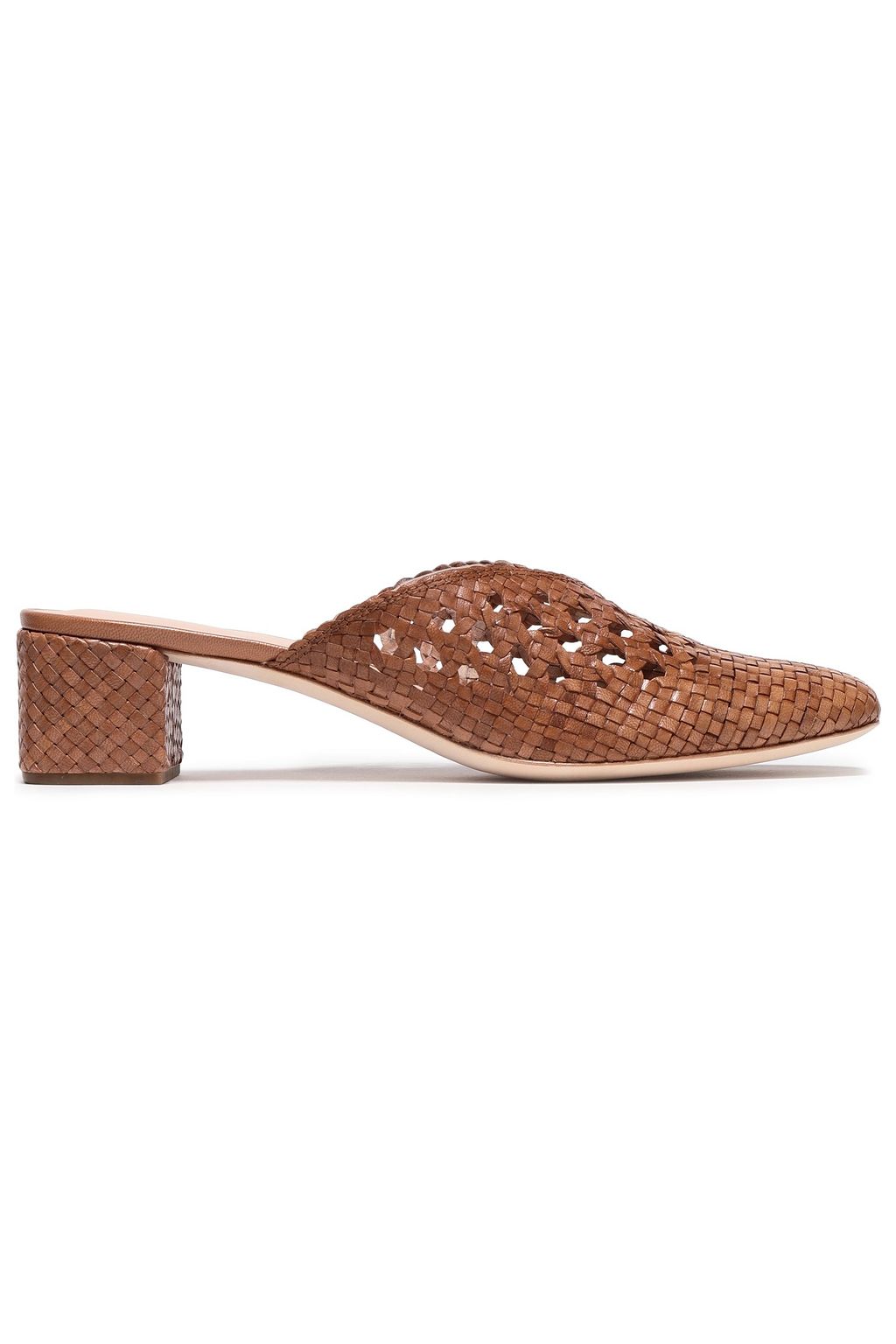 woven mules tan