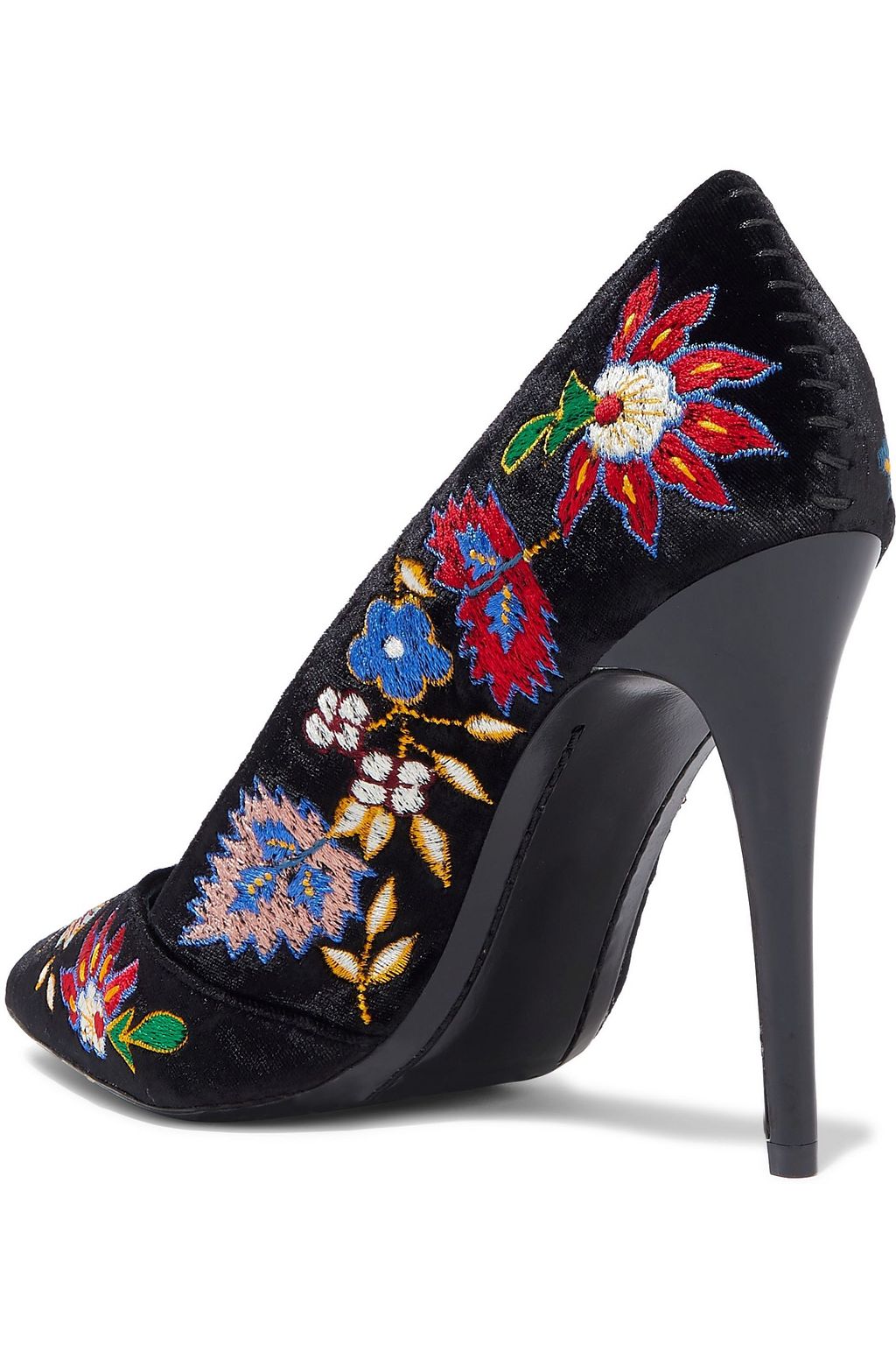 ALICE + OLIVIA Dina embroidered velvet pumps