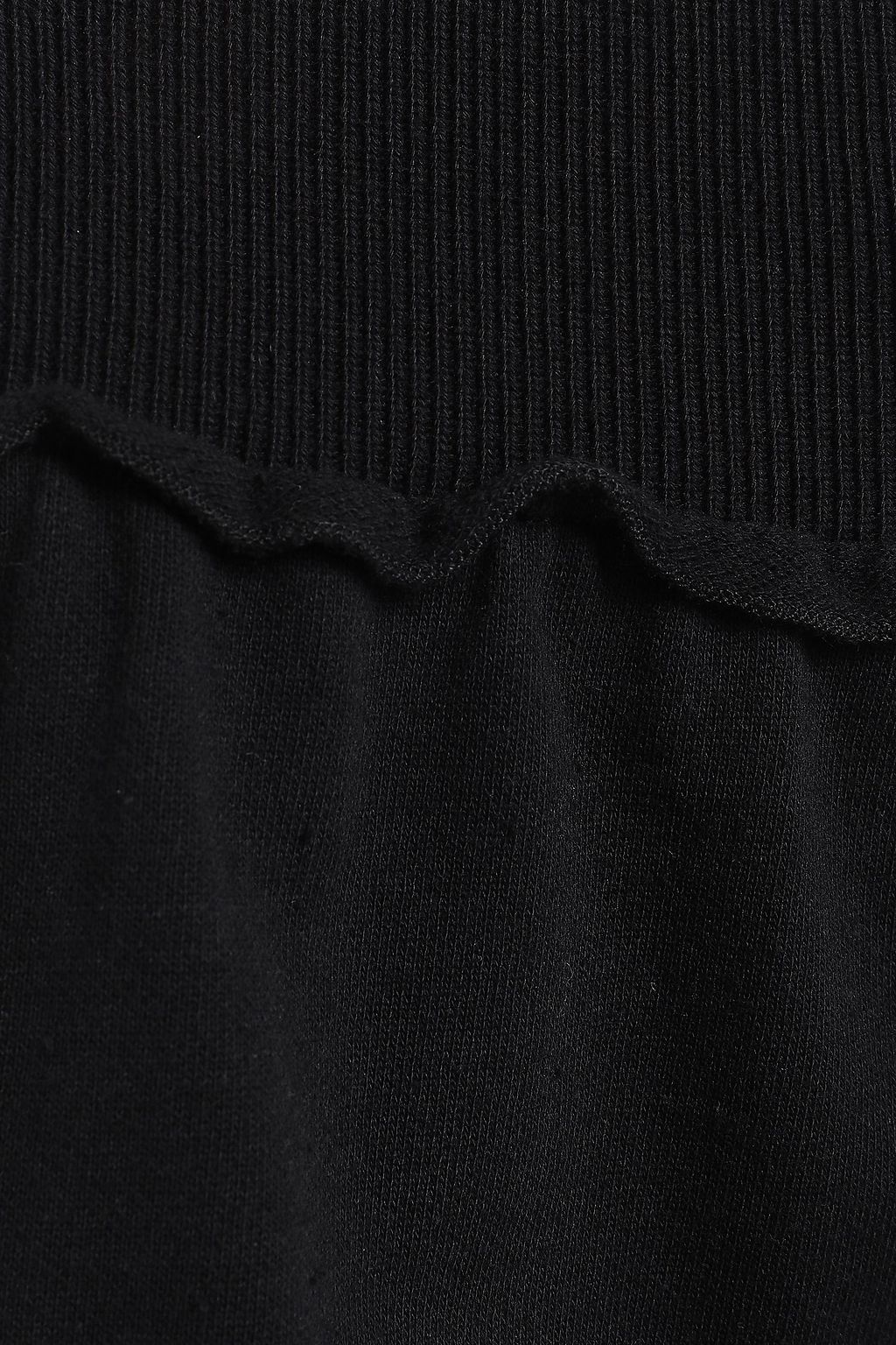 J.W.ANDERSON Fluted organza-trimmed French cotton-terry midi skirt