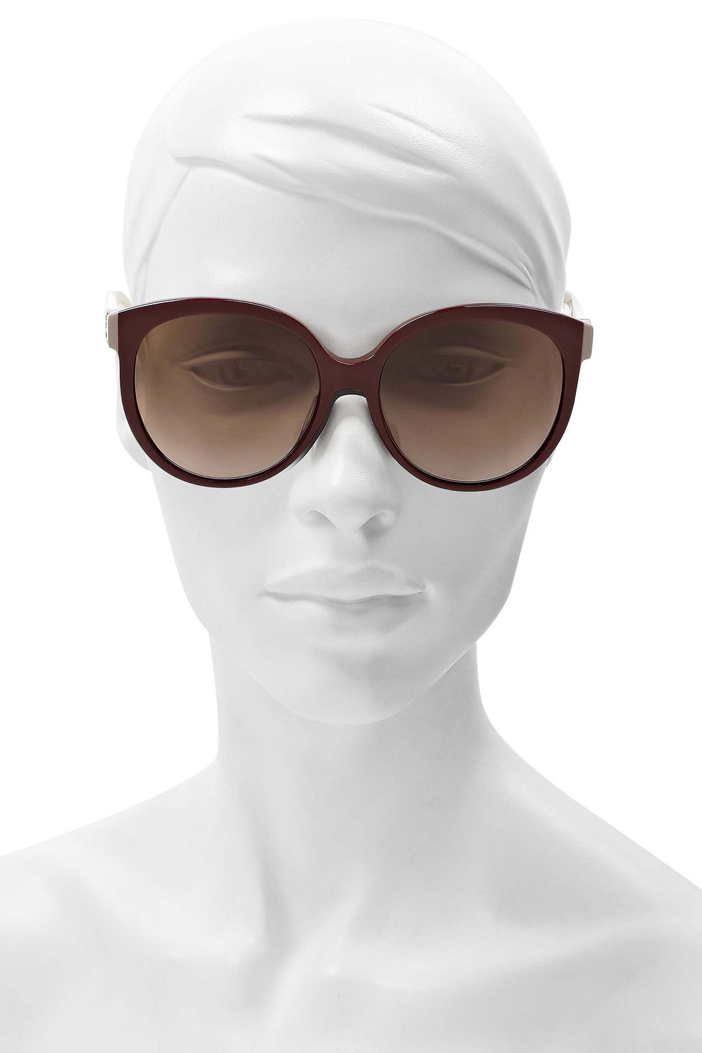 FENDI Round-frame two-tone acetate sunglasses