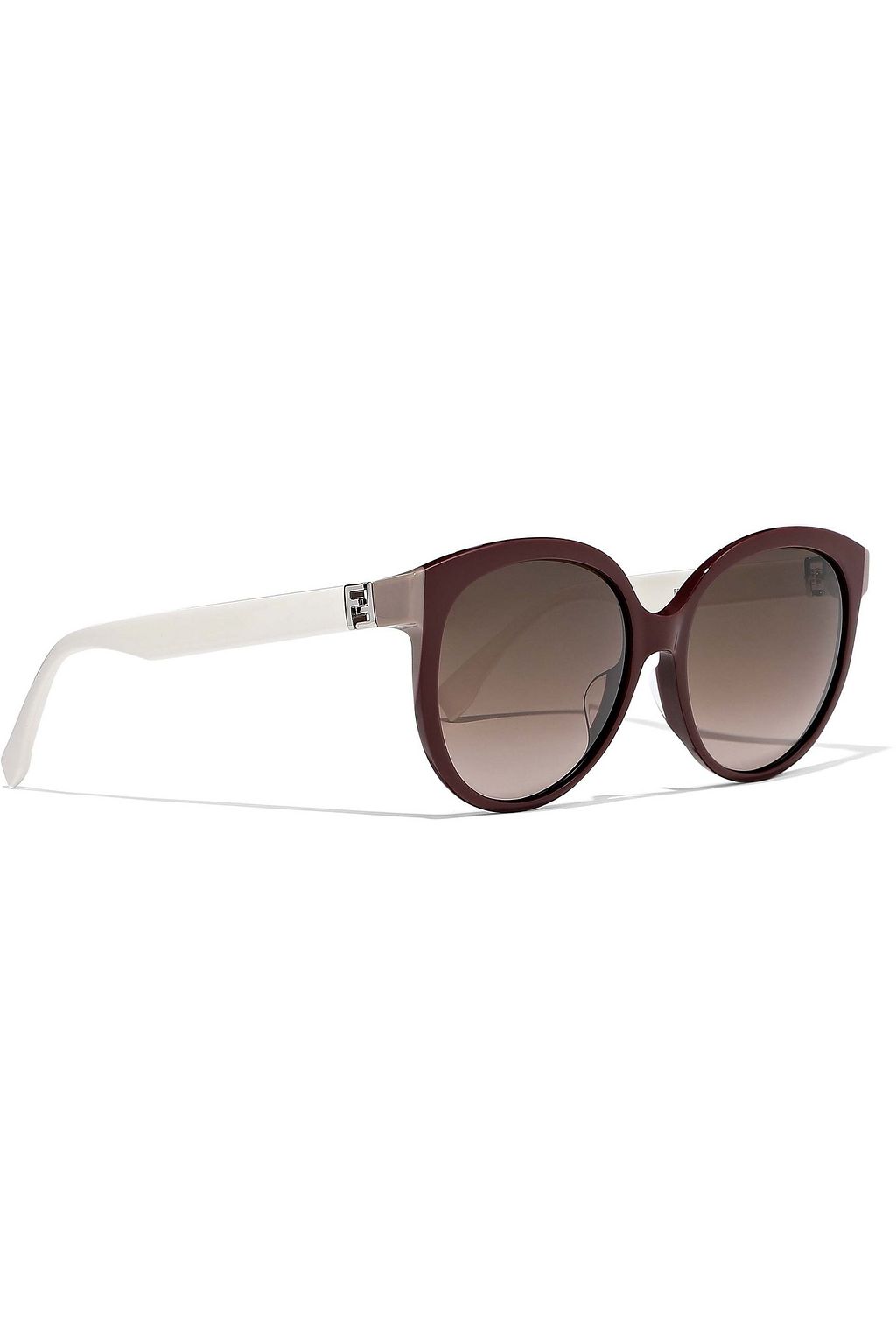 FENDI Round-frame two-tone acetate sunglasses