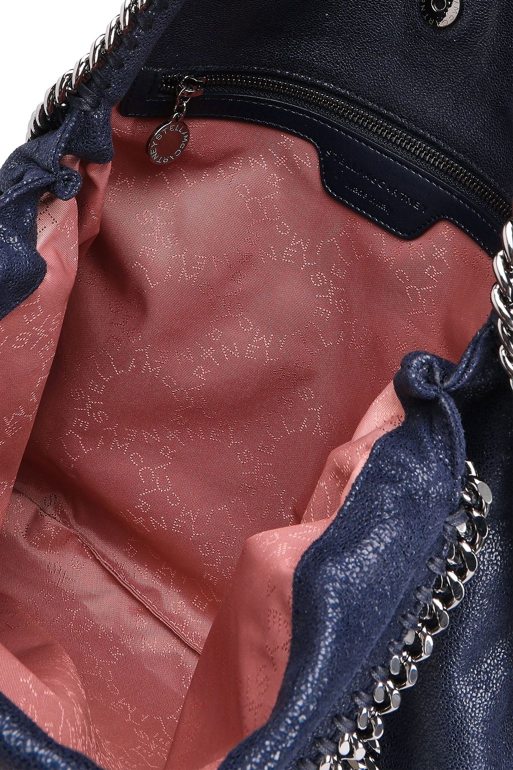 STELLA MCCARTNEY Chain-trimmed faux brushed-leather tote