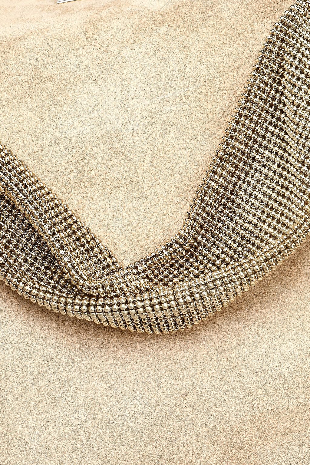 JIMMY CHOO Chainmail-trimmed suede tote