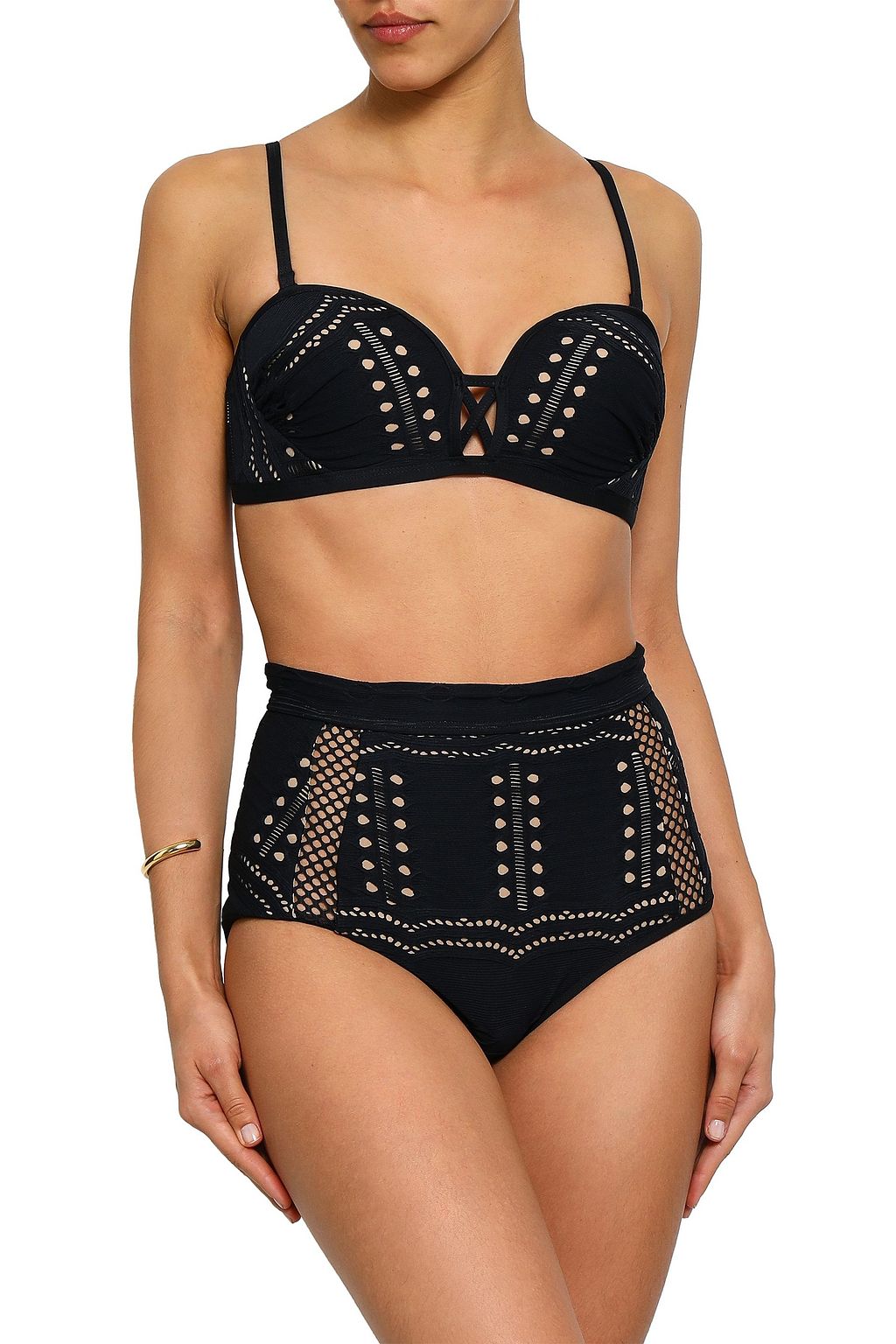 JETS AUSTRALIA BY JESSIKA ALLEN Impressions laser-cut bandeau bikini top