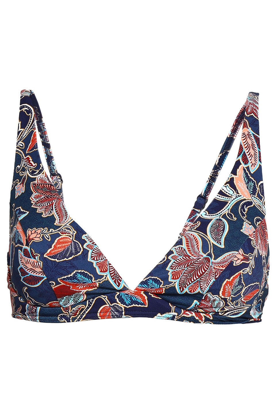 Jets Australia By Jessika Allen Woman Printed Underwired Bikini Top Indigo Size 8