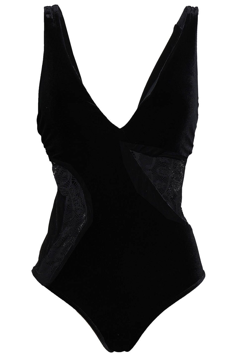 Jets Australia By Jessika Allen Woman Lace-paneled Chenille Swimsuit Black Size 10