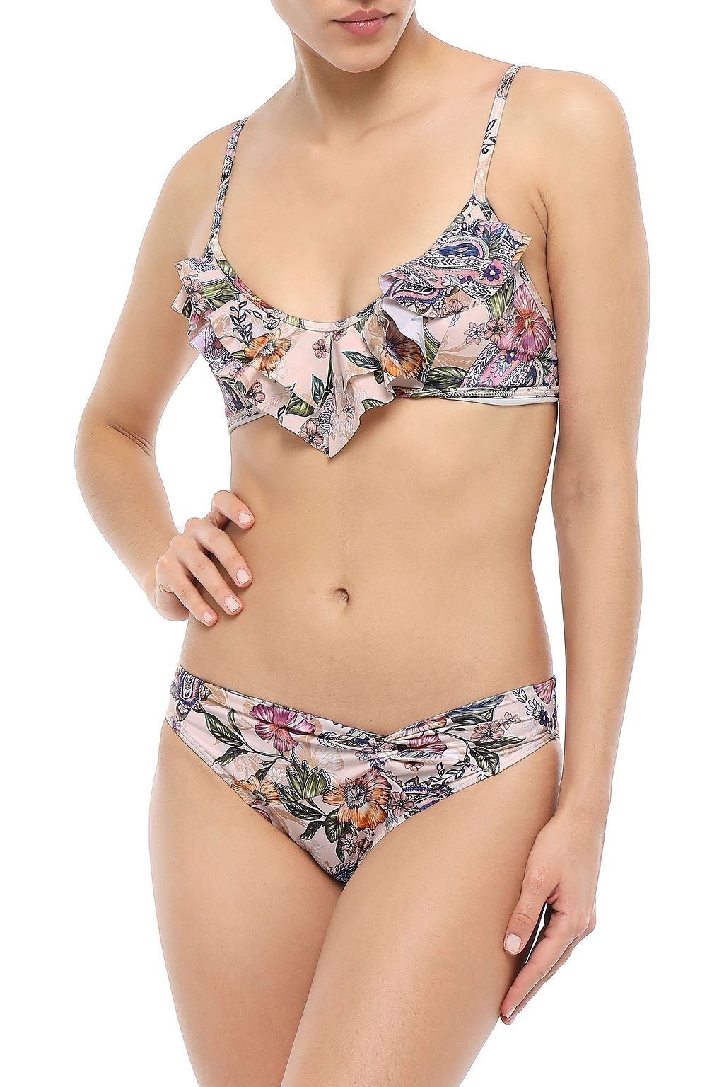 JETS AUSTRALIA BY JESSIKA ALLEN Gidget ruffled floral-print bikini top