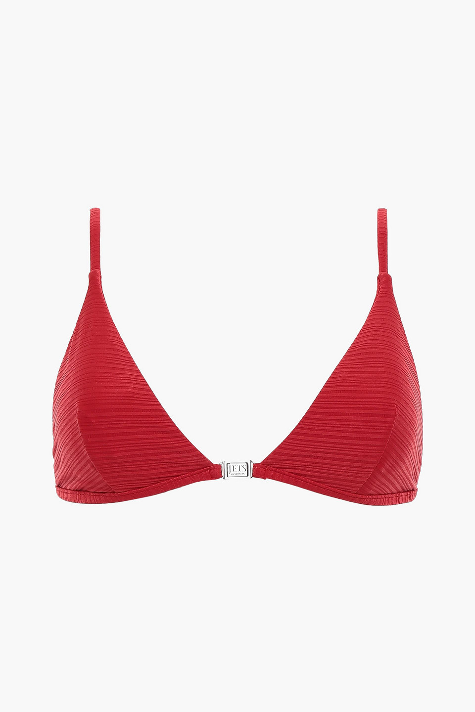 Jets Australia By Jessika Allen Woman Disposition Ribbed Triangle Bikini Top Crimson Size 8