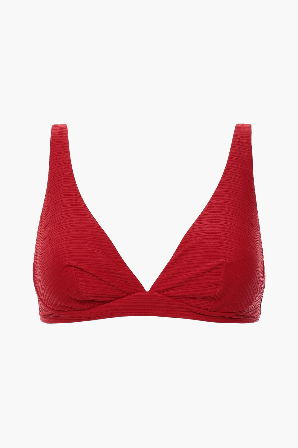 Jets Australia By Jessika Allen Woman Textured Underwired Bikini Top Claret Size 8