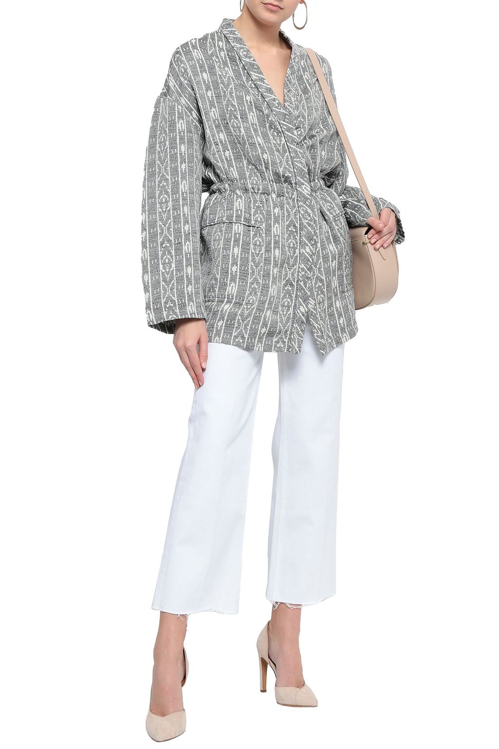 IRO Gathered silk-blend jacquard jacket