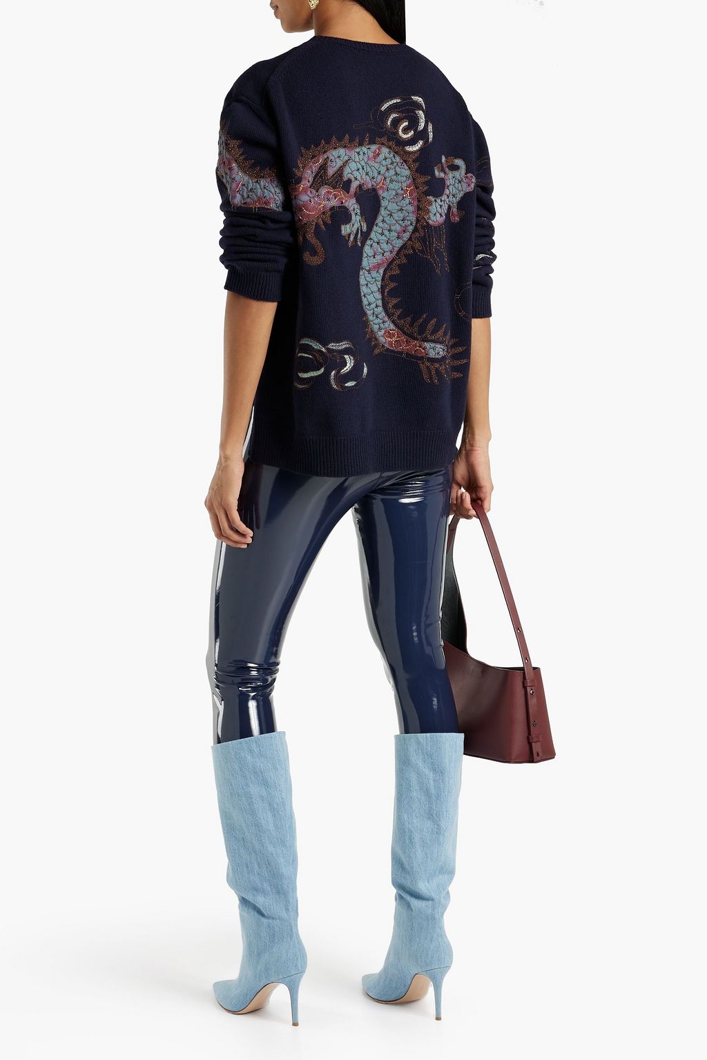 VALENTINO GARAVANI Embellished wool and cashmere-blend sweater