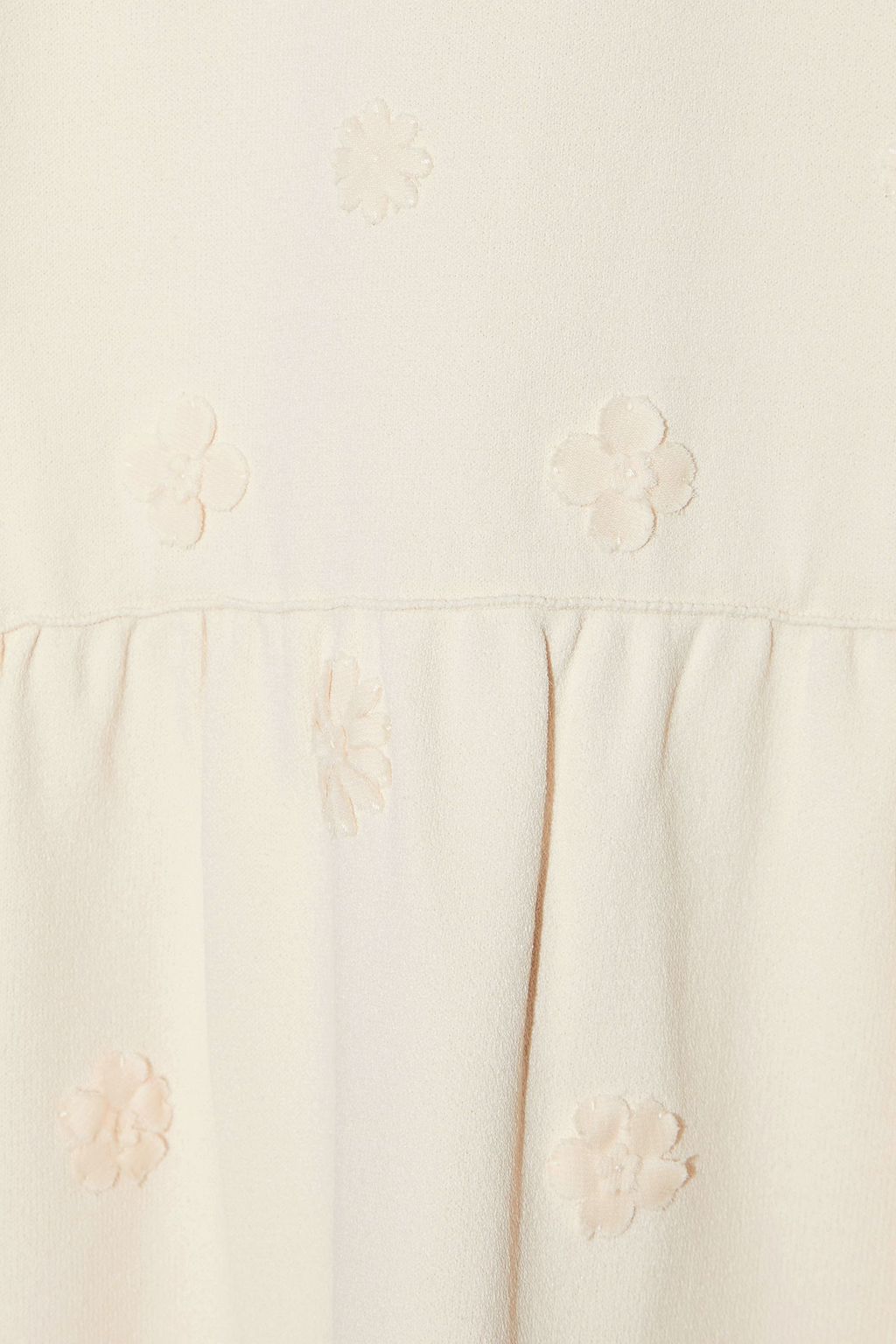 VALENTINO GARAVANI Flared floral-appliquéd ponte mini dress