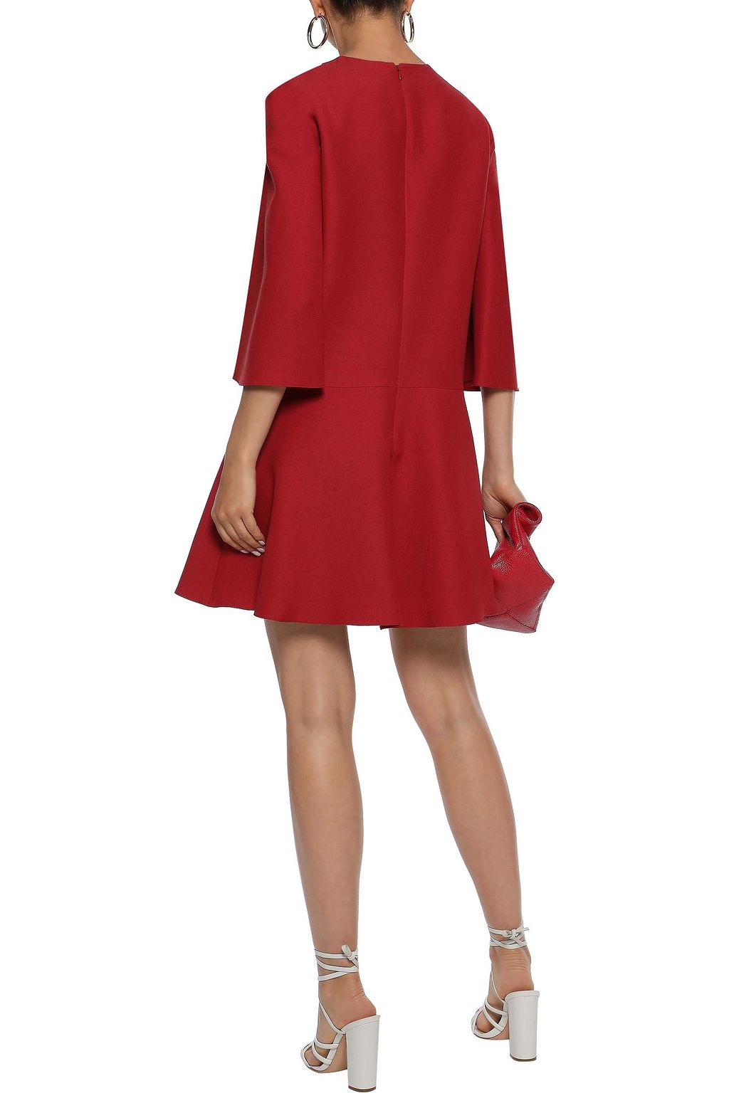 VALENTINO GARAVANI Fluted wool and silk-blend mini dress