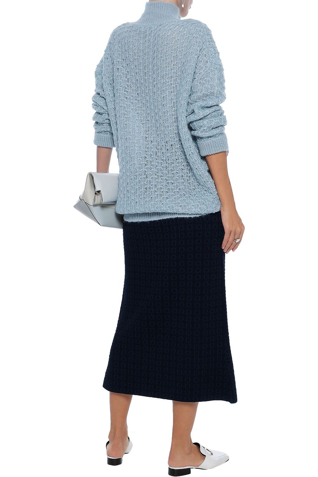 JIL SANDER Wool-blend cloqué midi skirt