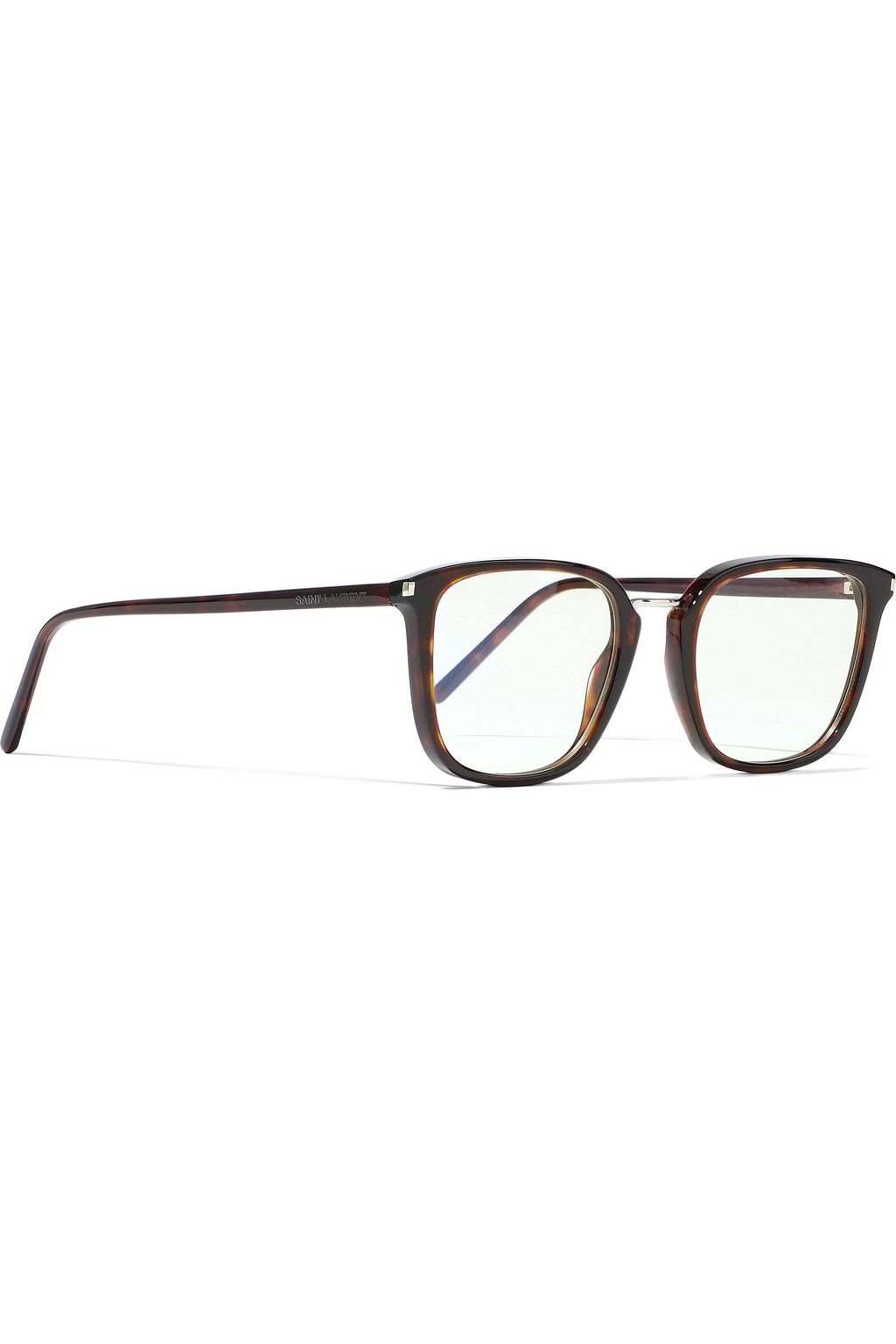 SAINT LAURENT Square-frame tortoiseshell acetate optical glasses