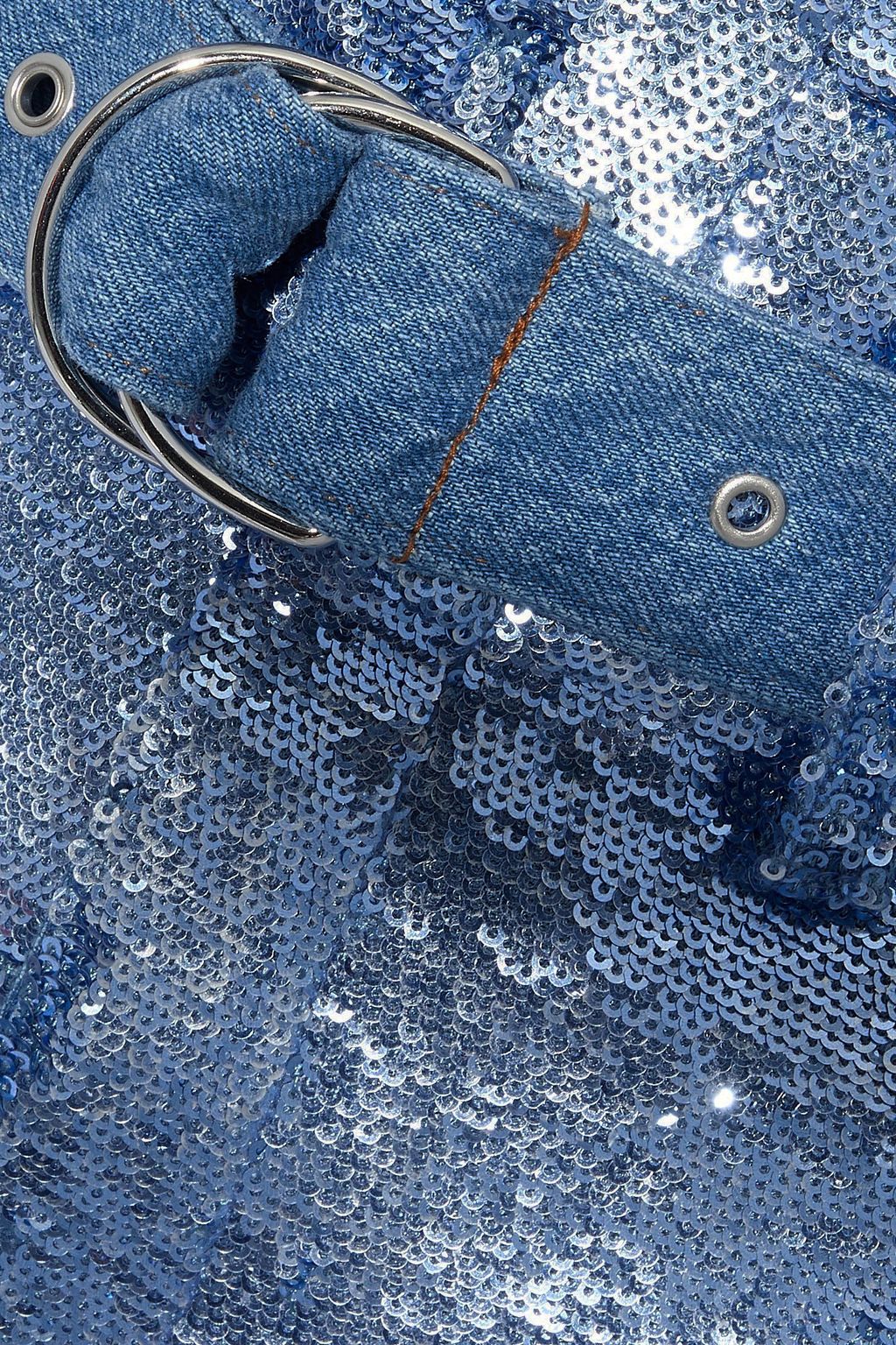 IRO Natou belted sequined woven mini skirt