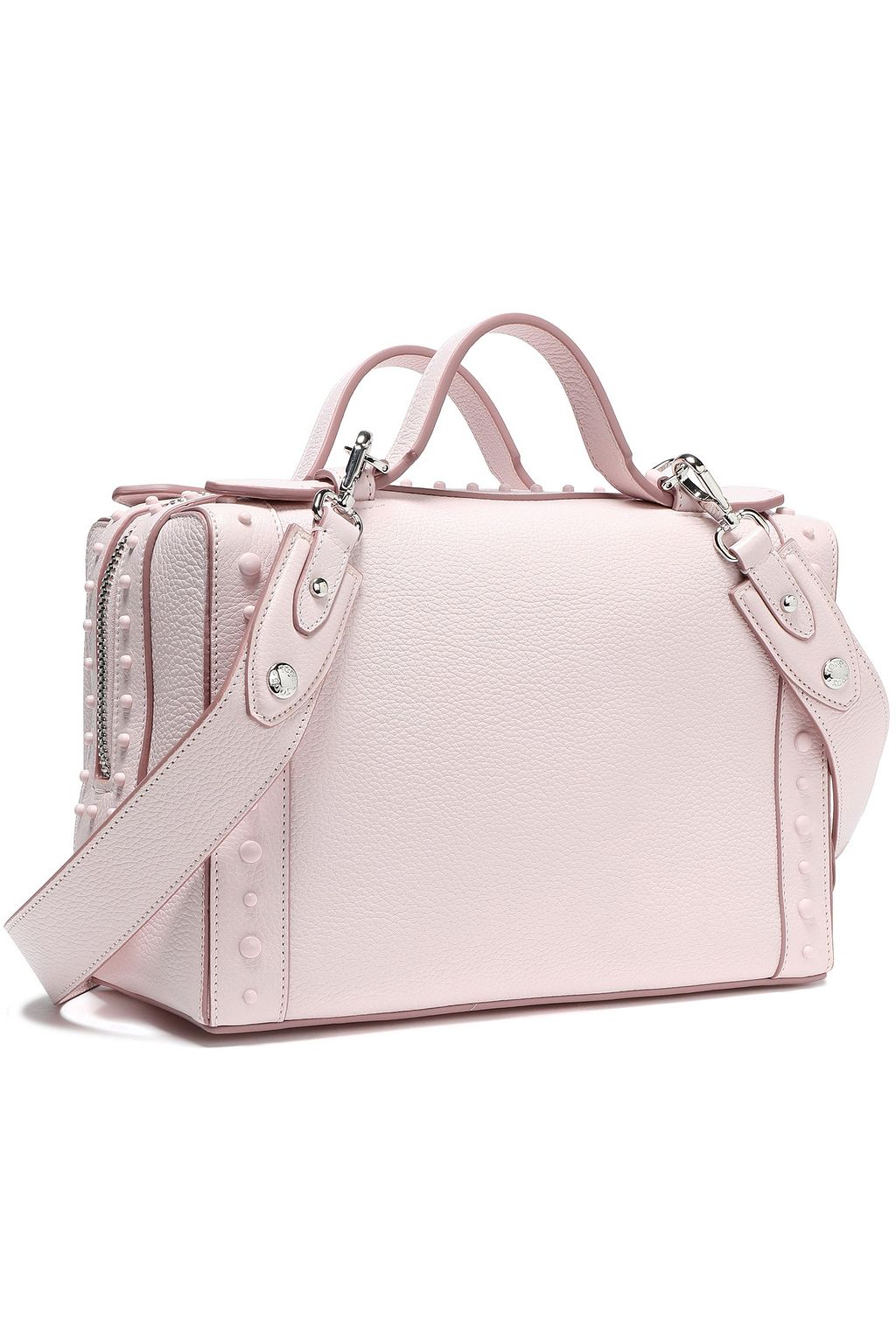 TOD'S Studded textured-leather shoulder bag