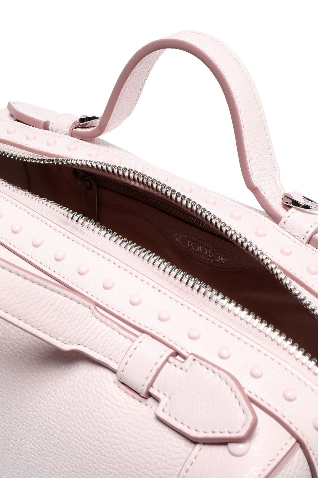 TOD'S Studded textured-leather shoulder bag