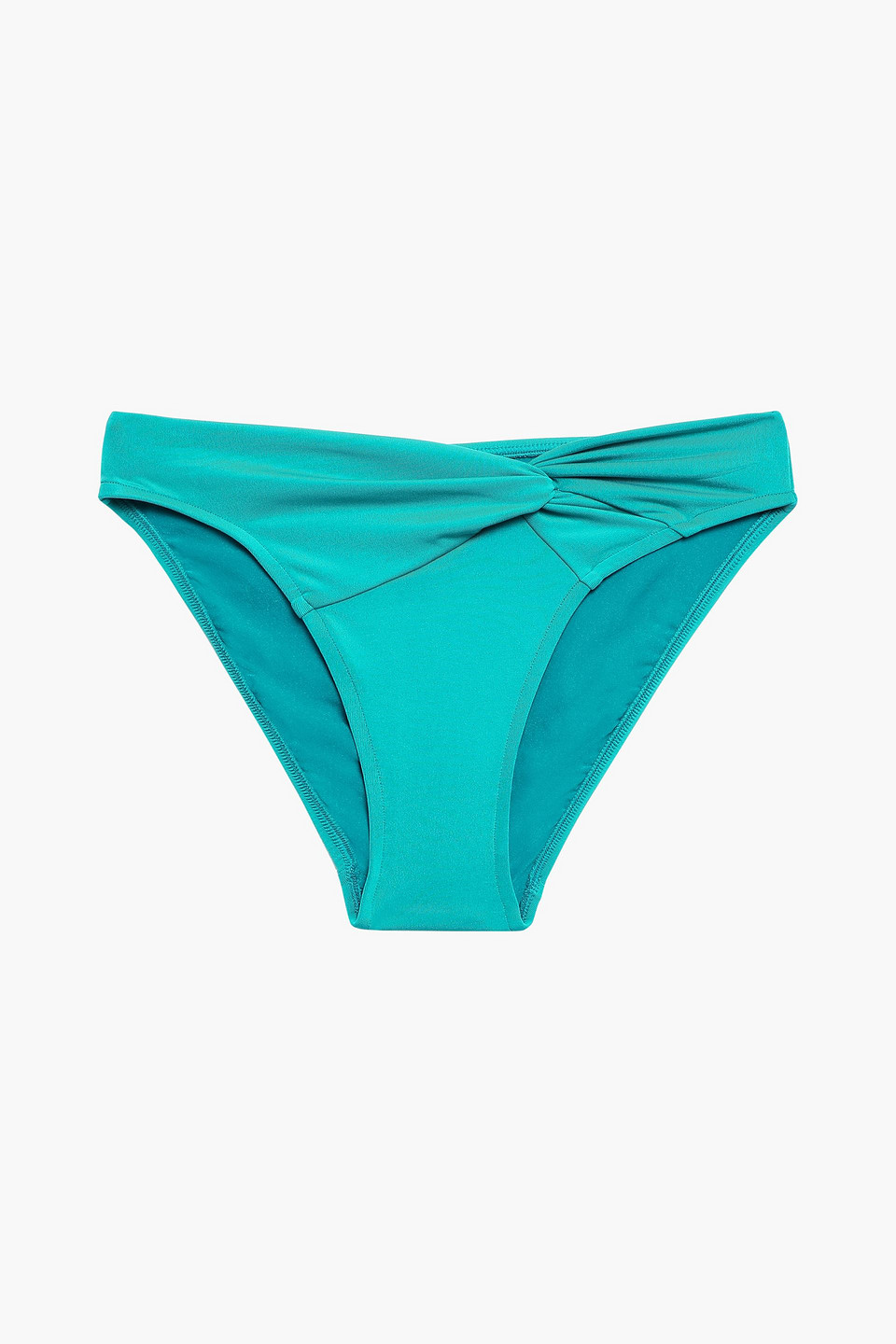 Jets Australia By Jessika Allen Woman Twisted Mid-rise Bikini Briefs Turquoise Size 10
