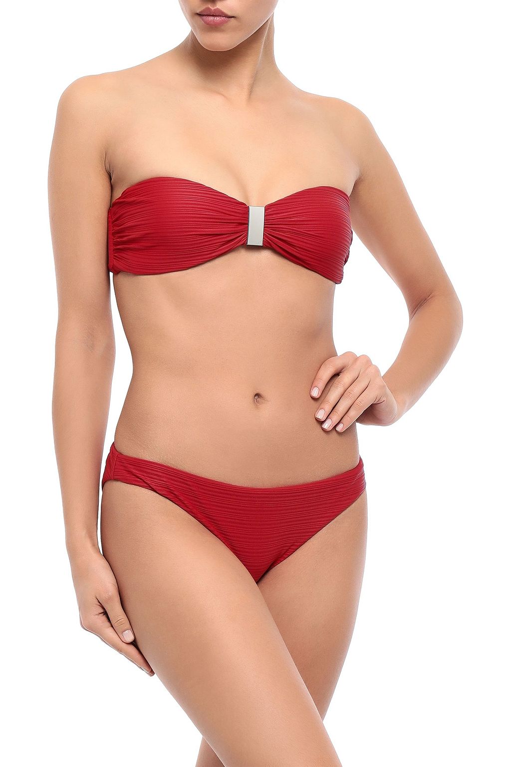 JETS AUSTRALIA BY JESSIKA ALLEN Disposition ruched ribbed bandeau bikini top