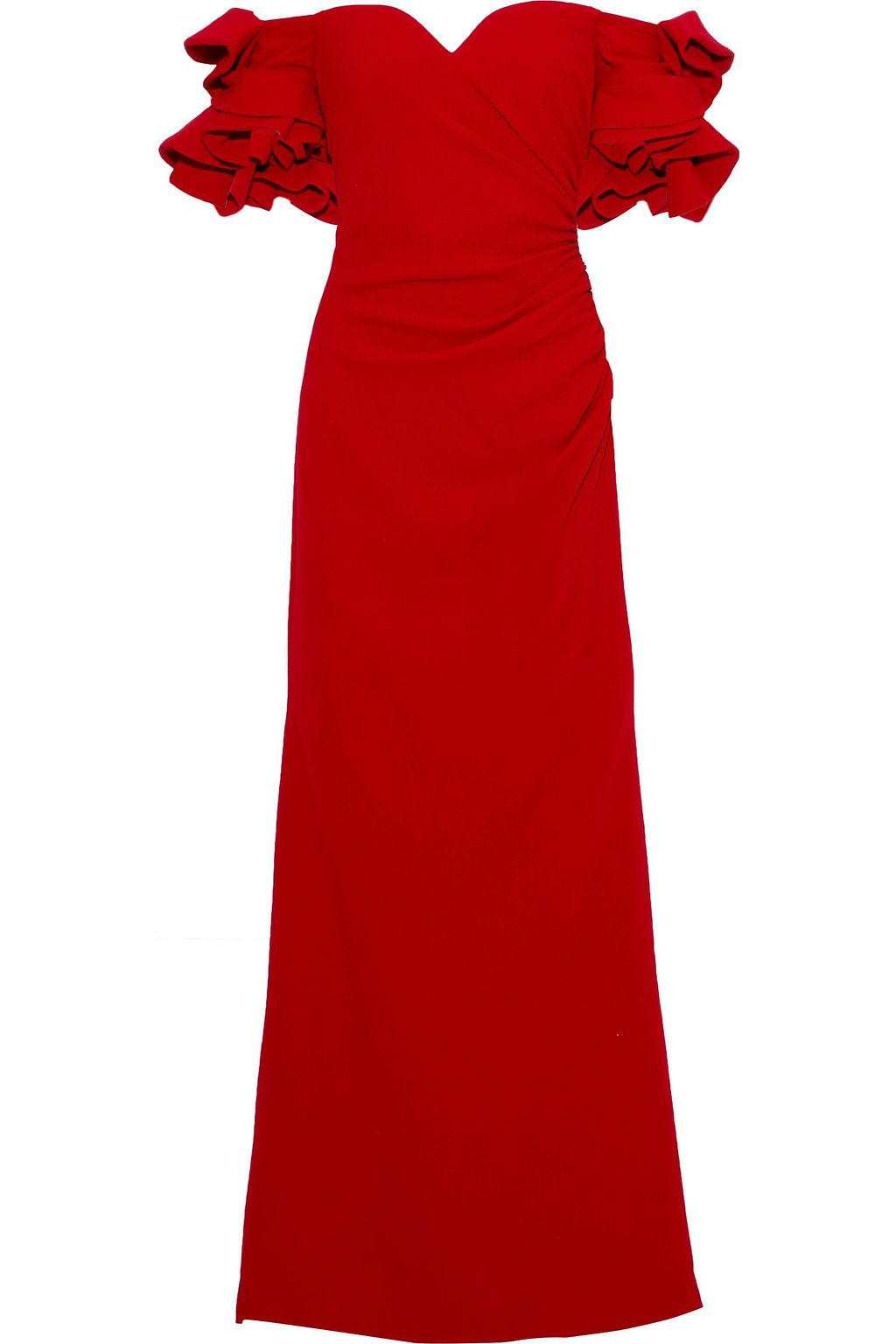 badgley mischka red gown