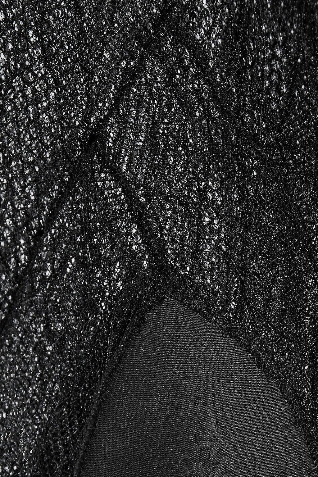 SIMKHAI Open-back satin-paneled lace mini dress