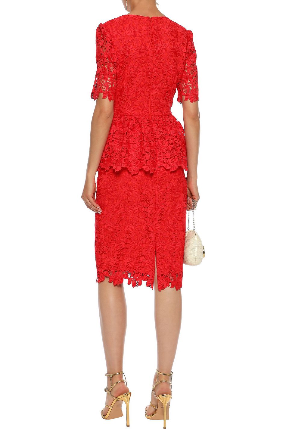 lace peplum dress with sleeves