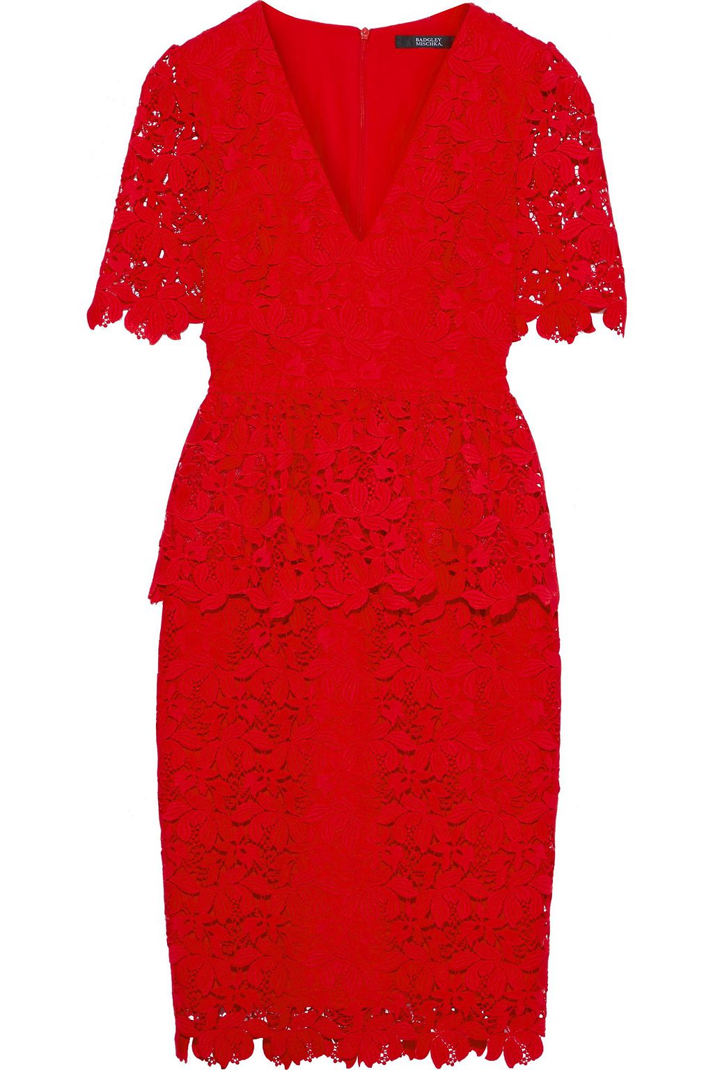 red lace peplum dress