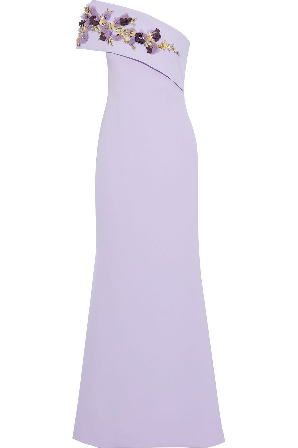 badgley mischka purple floral dress