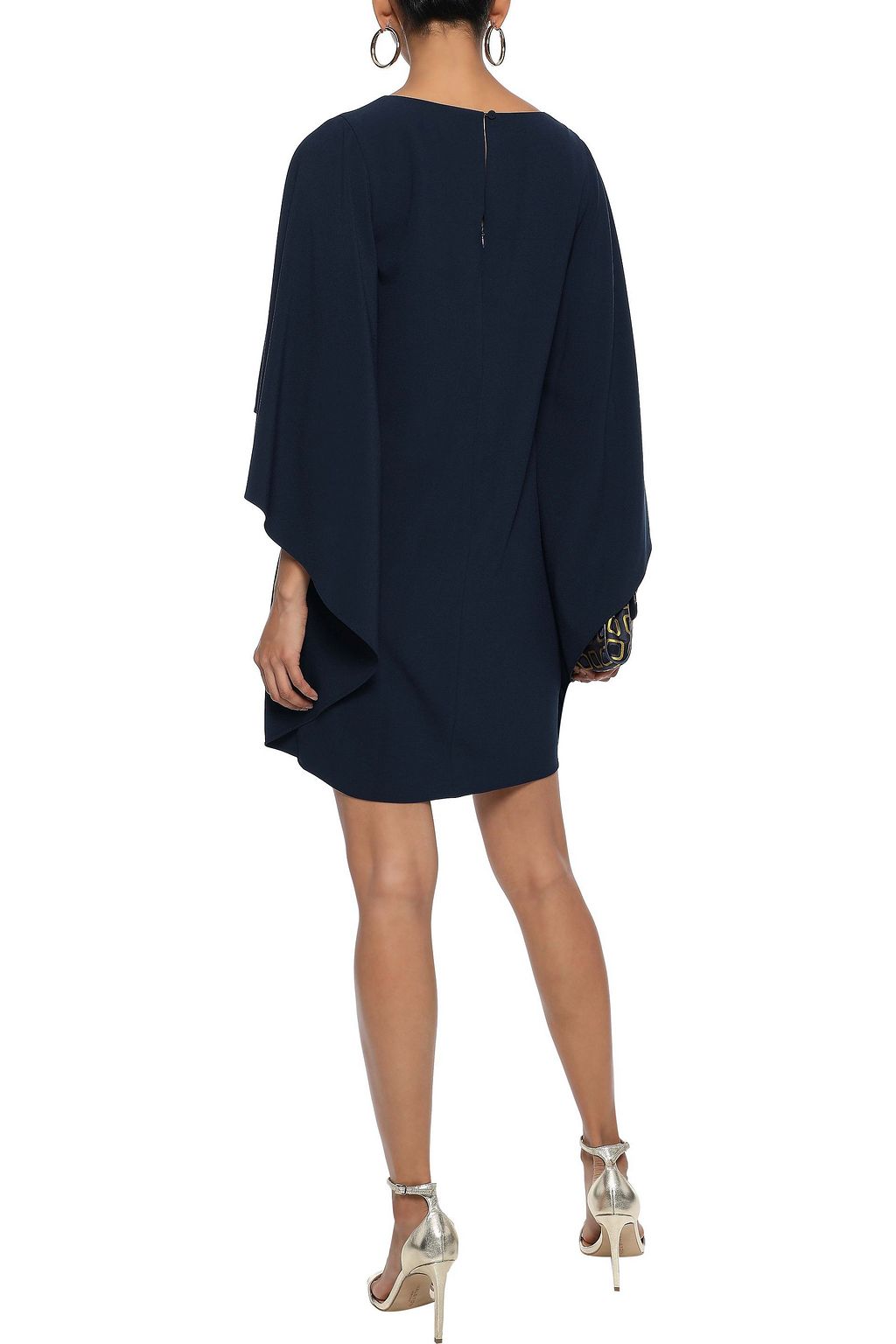 HALSTON Layered draped crepe mini dress