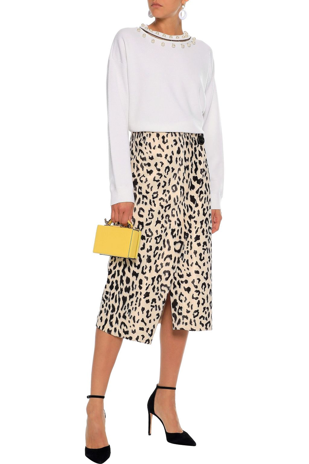 ALICE + OLIVIA Gleeson cutout embellished wool sweater