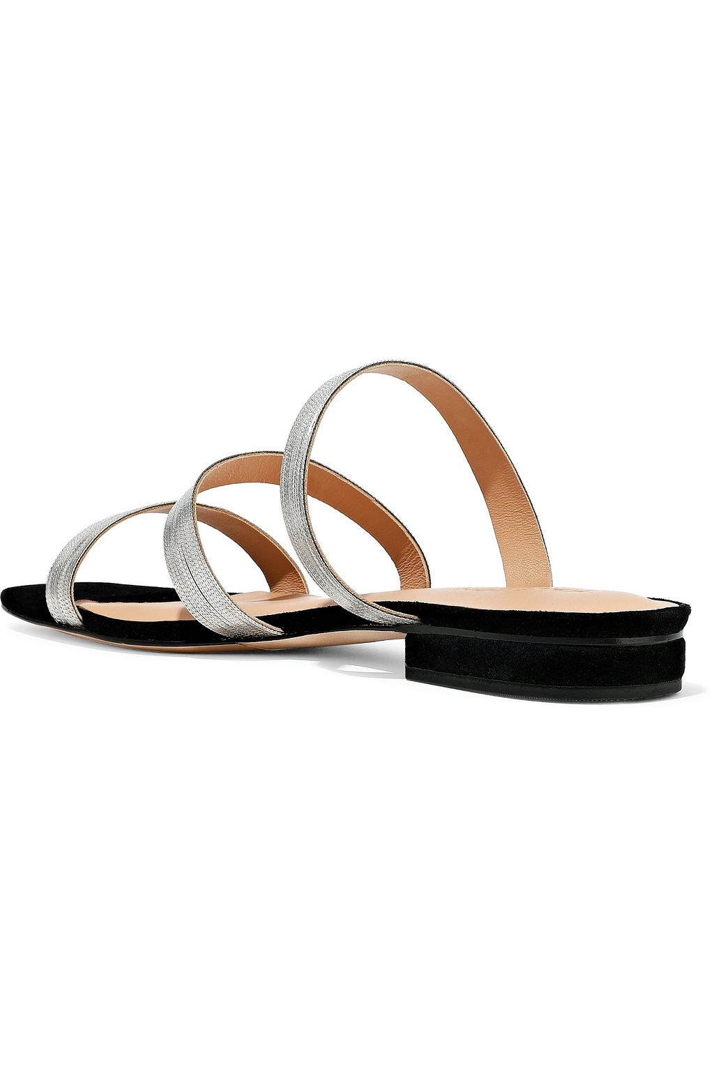 HALSTON Becca chain-embellished suede slides