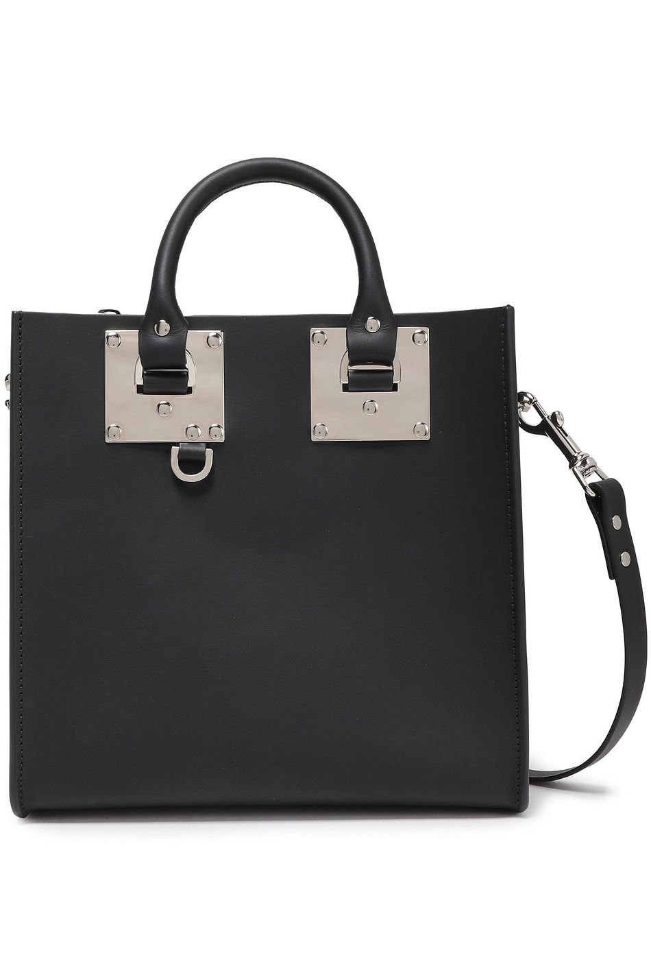 square leather tote