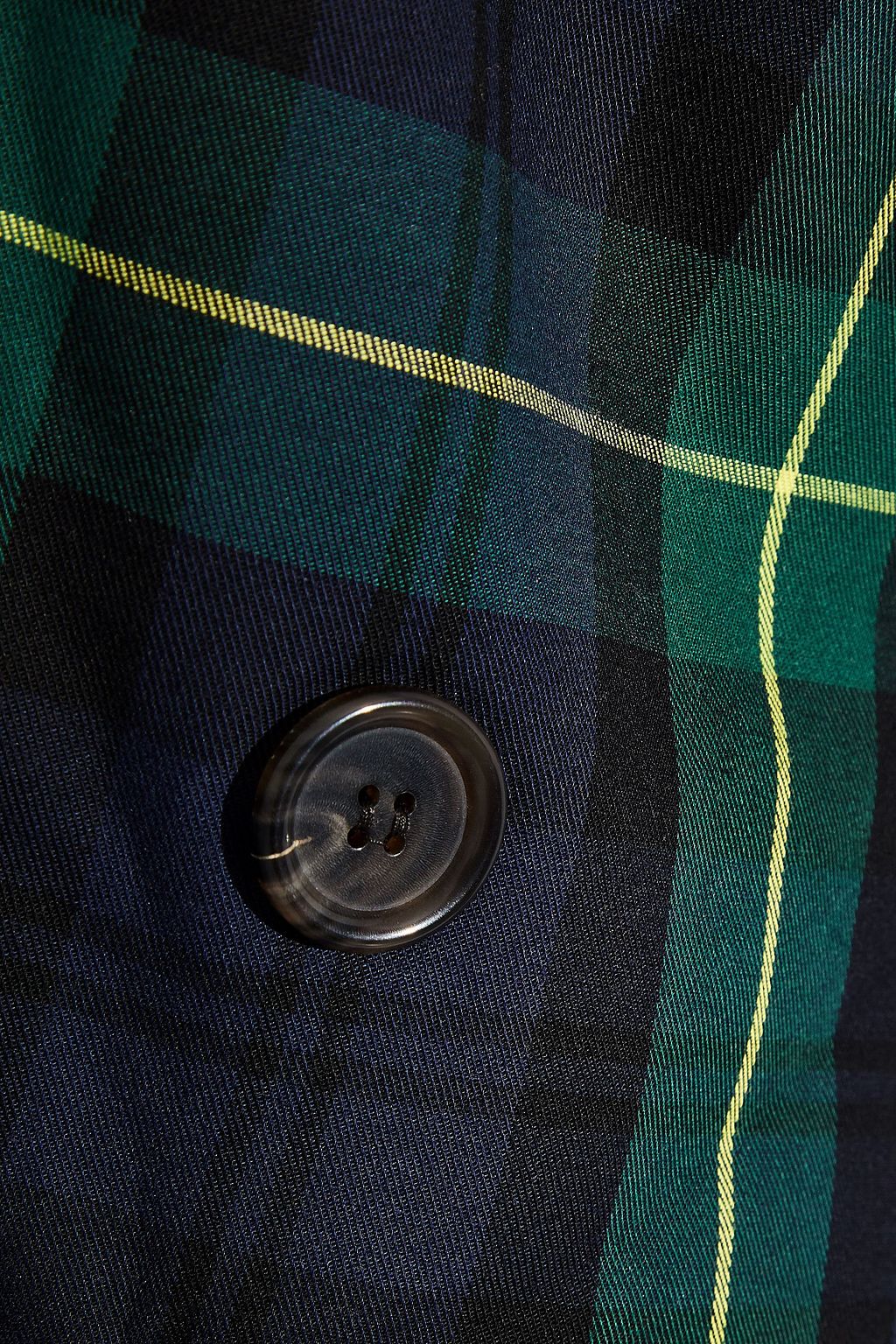 PUSHBUTTON Asymmetric paneled checked cotton-twill trench coat