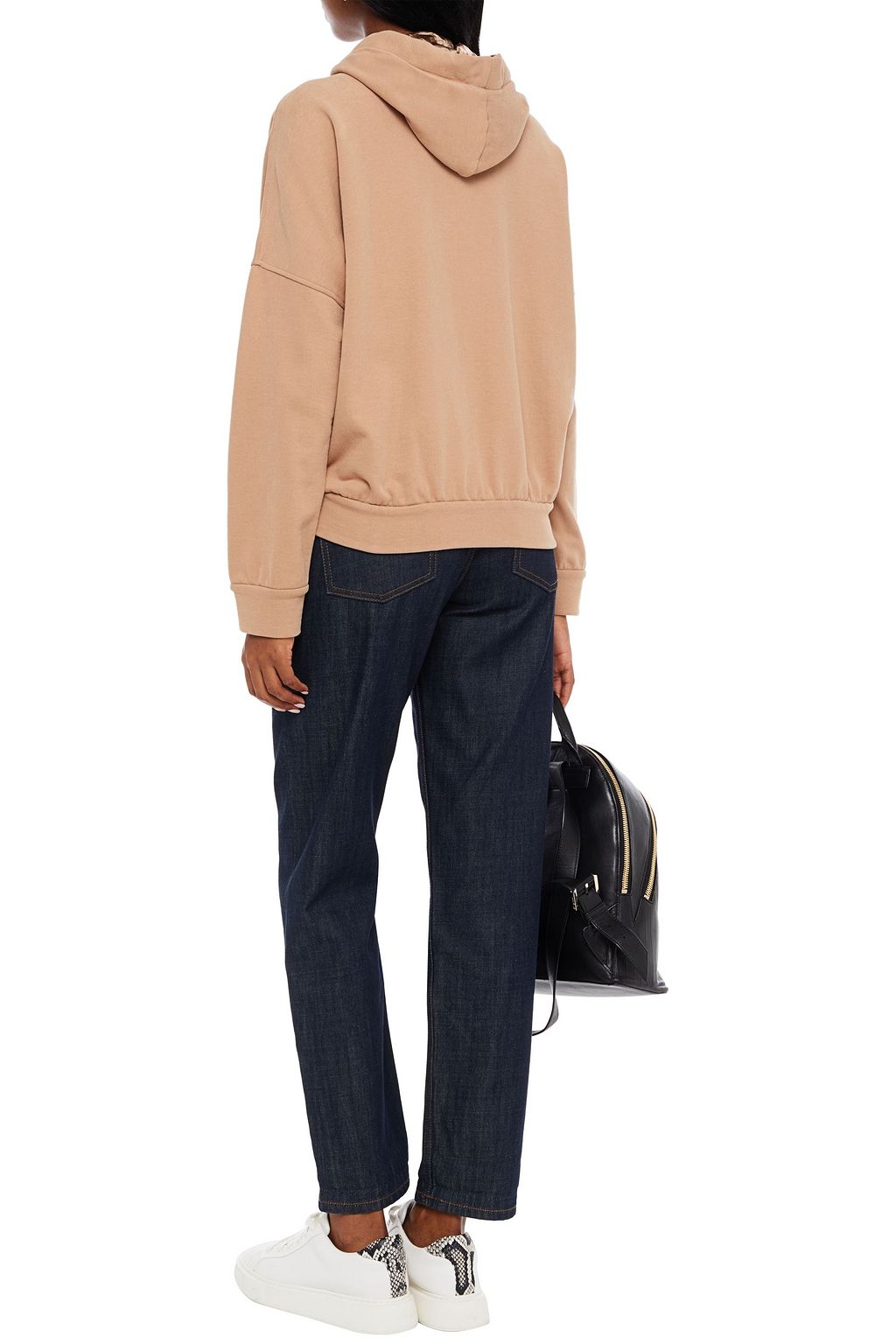 BRUNELLO CUCINELLI Bead-embellished French cotton-terry hoodie