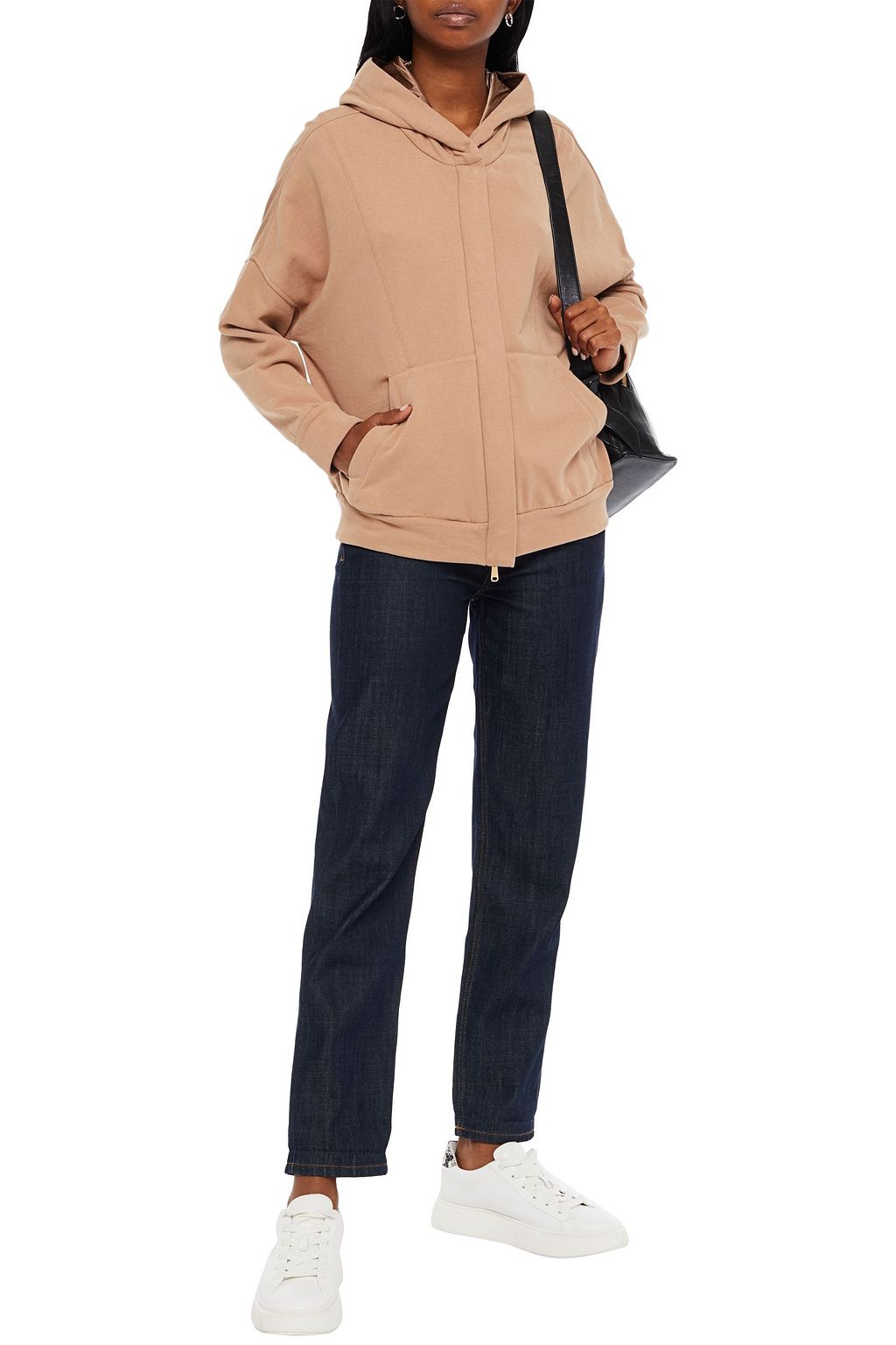 BRUNELLO CUCINELLI Bead-embellished French cotton-terry hoodie