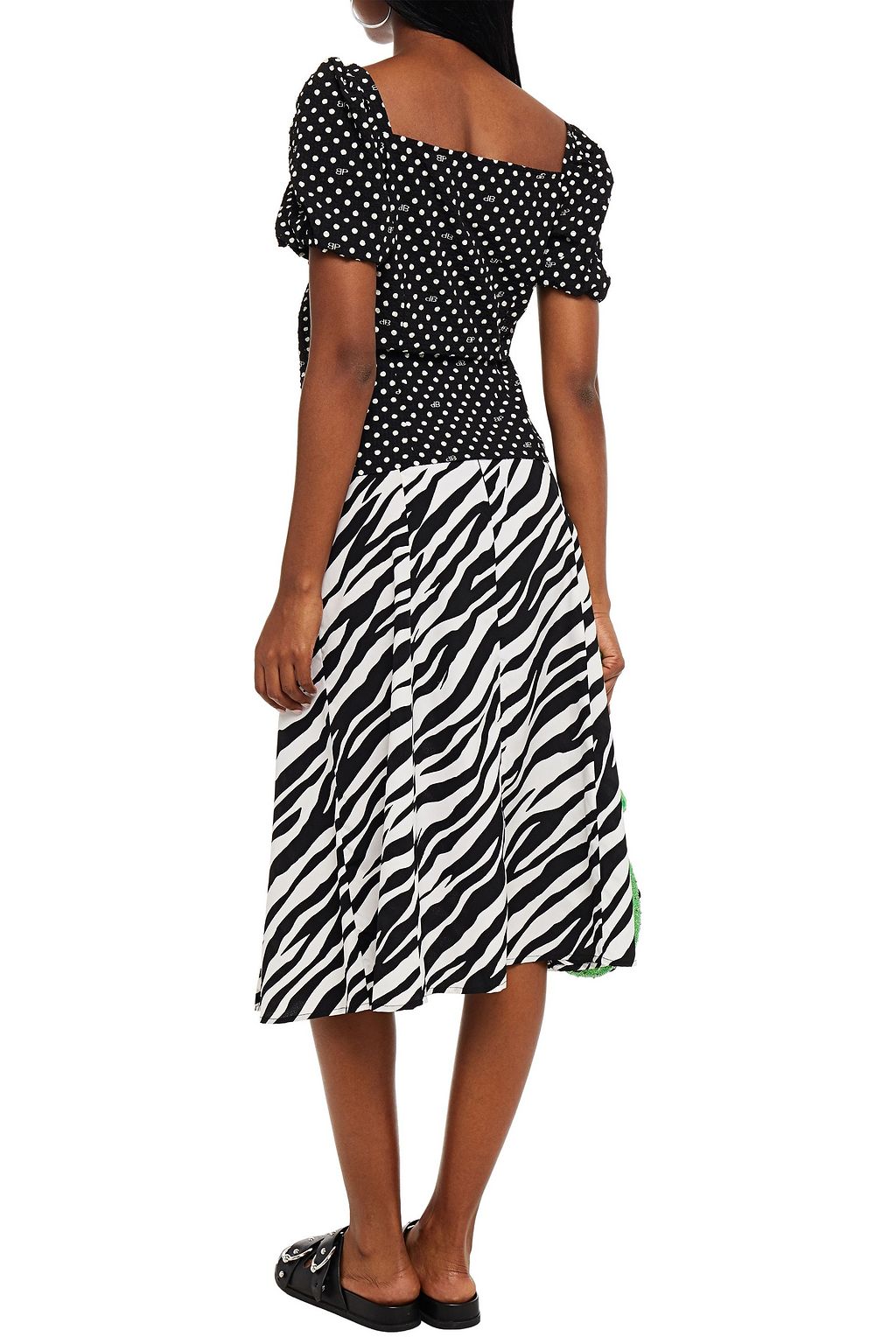 BAUM UND PFERDGARTEN Myliah gathered polka-dot jacquard top