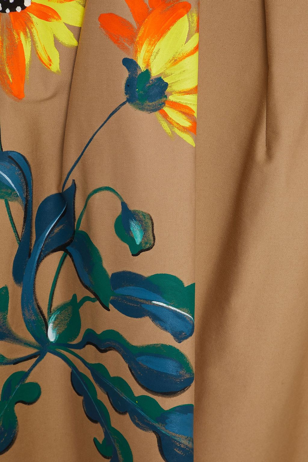 OSCAR DE LA RENTA Printed cotton-blend midi skirt