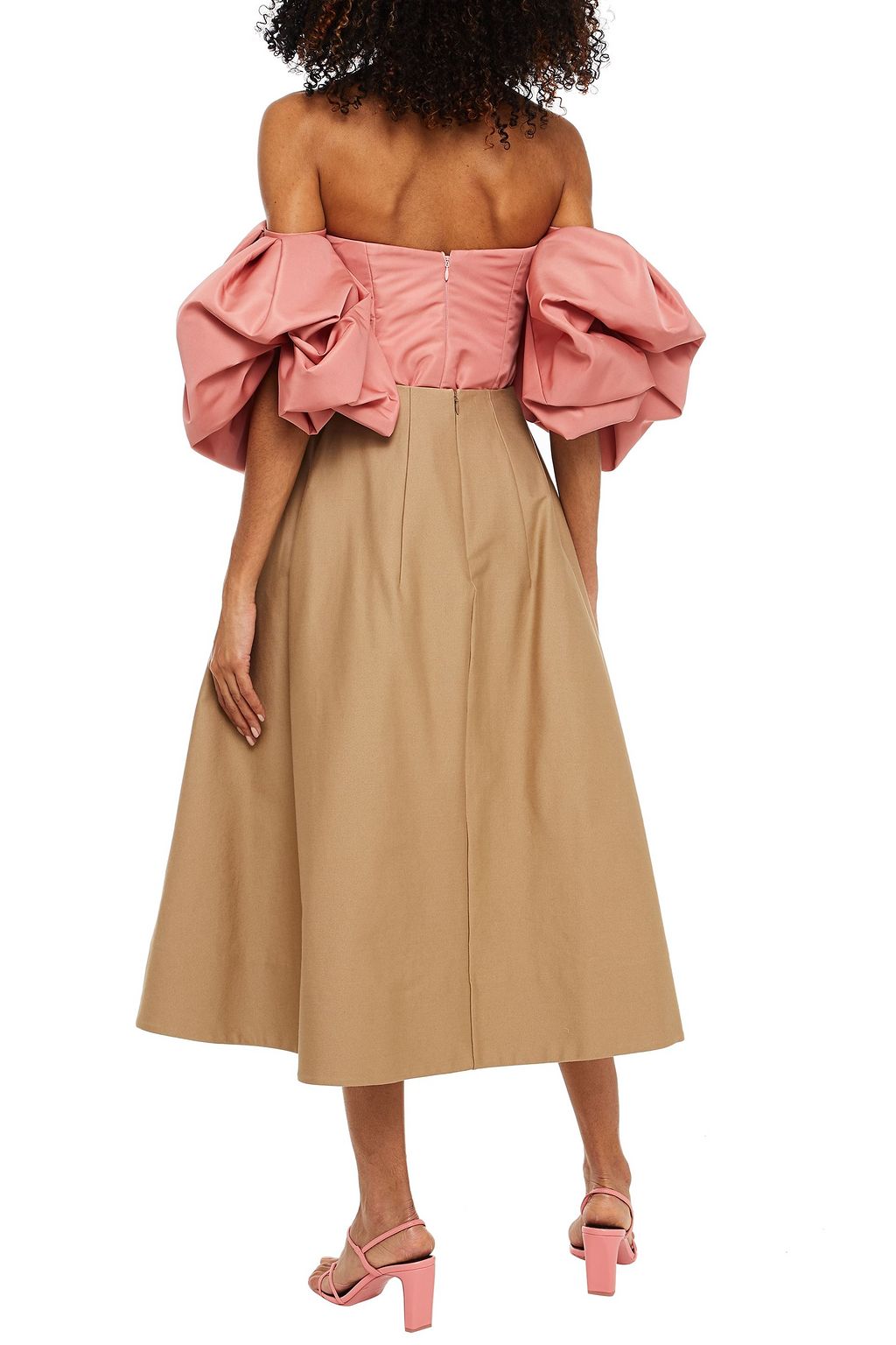 OSCAR DE LA RENTA Printed cotton-blend midi skirt