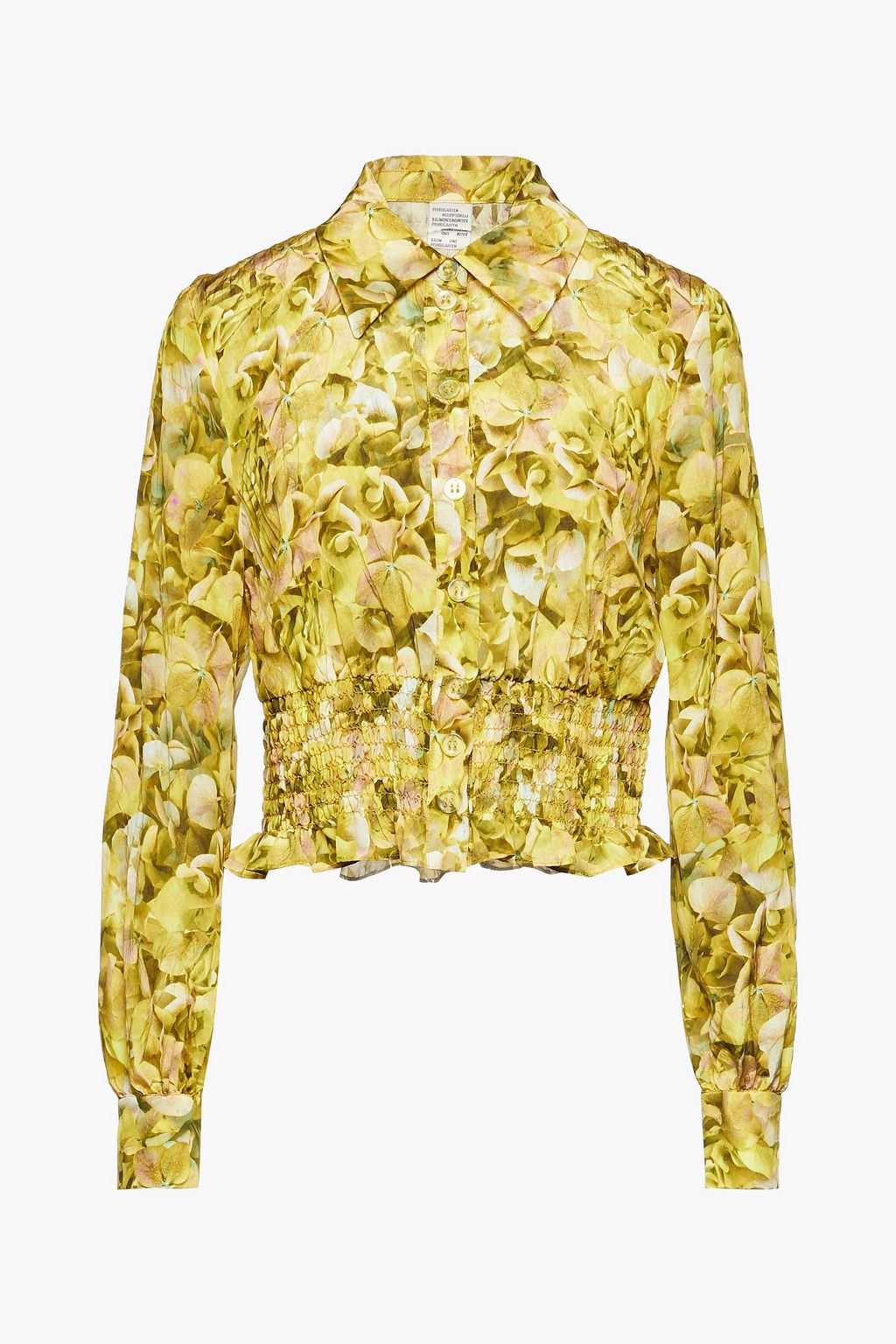 BAUM UND PFERDGARTEN Maeko cropped shirred floral-print crepe top ...