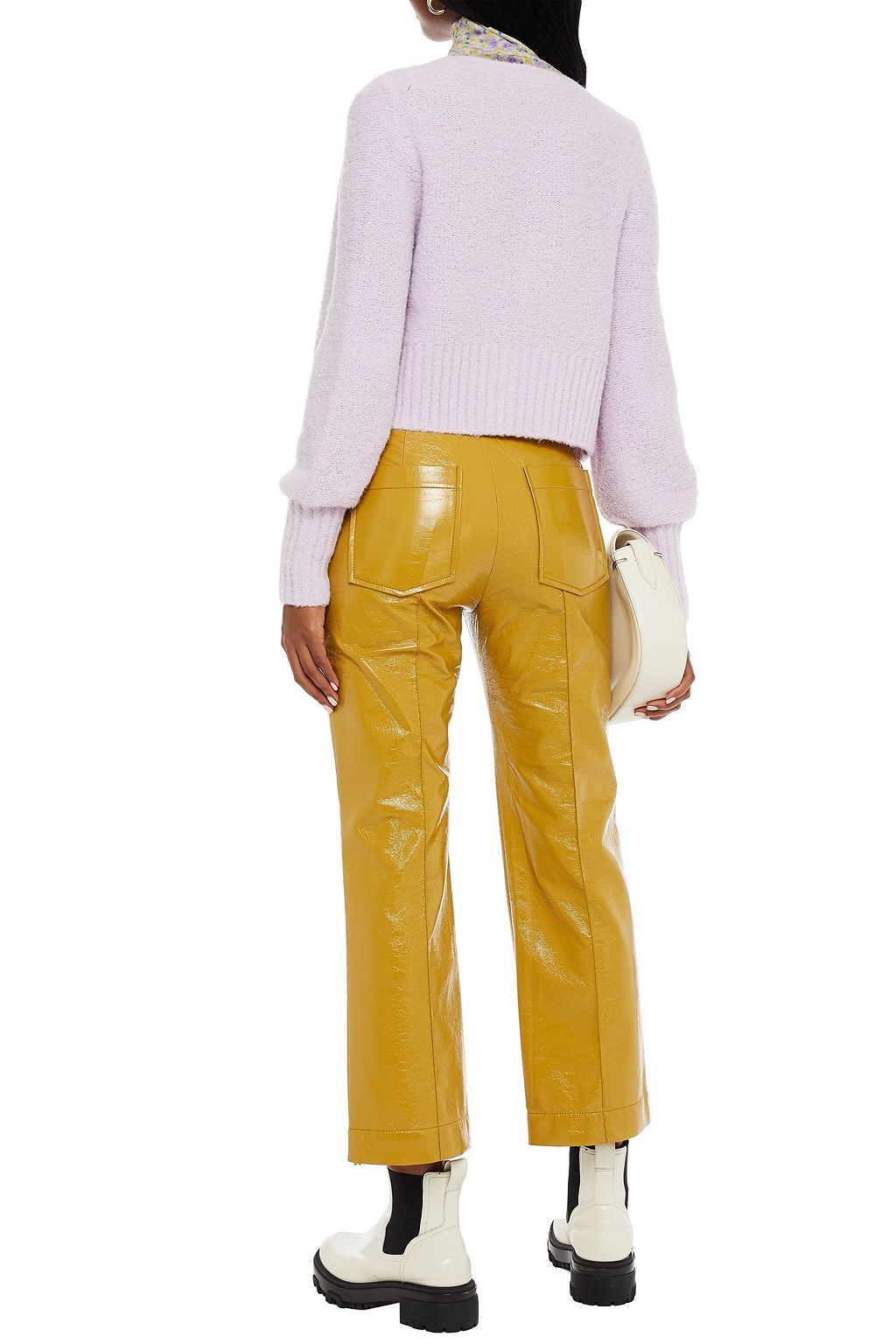 BAUM UND PFERDGARTEN Nardea crinkled-vinyl kick-flare pants