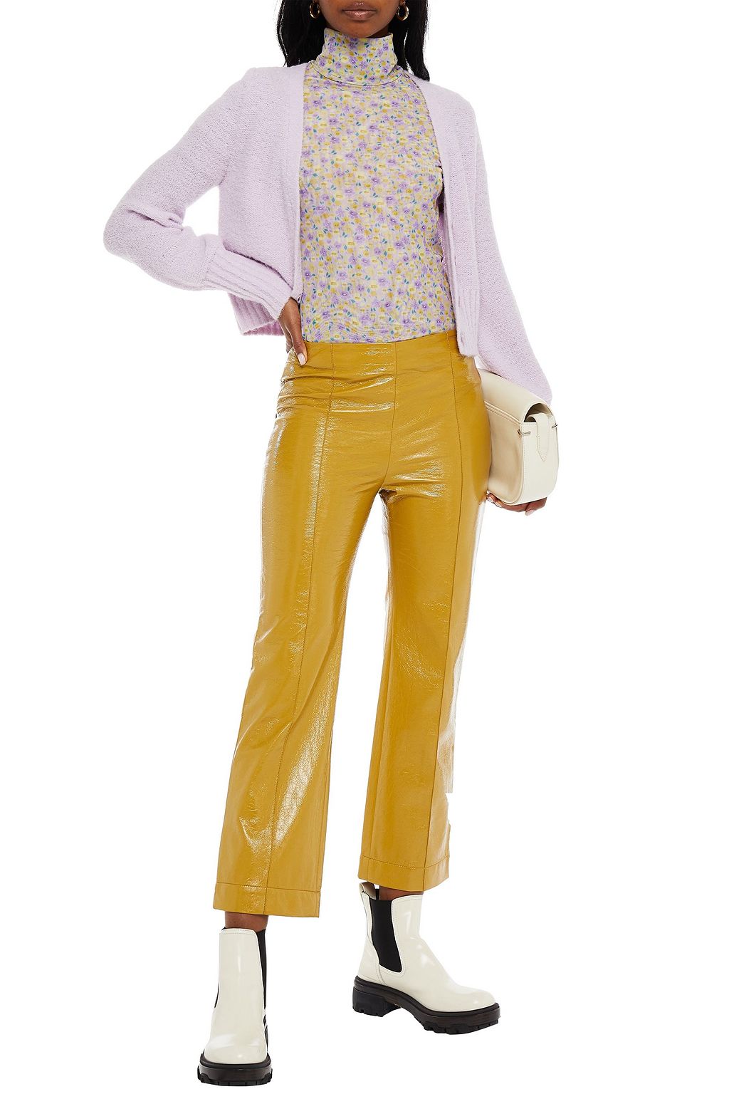 BAUM UND PFERDGARTEN Nardea crinkled-vinyl kick-flare pants