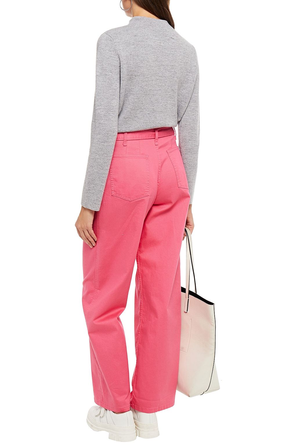 BAUM UND PFERDGARTEN Nysha belted cotton-blend wide-leg pants