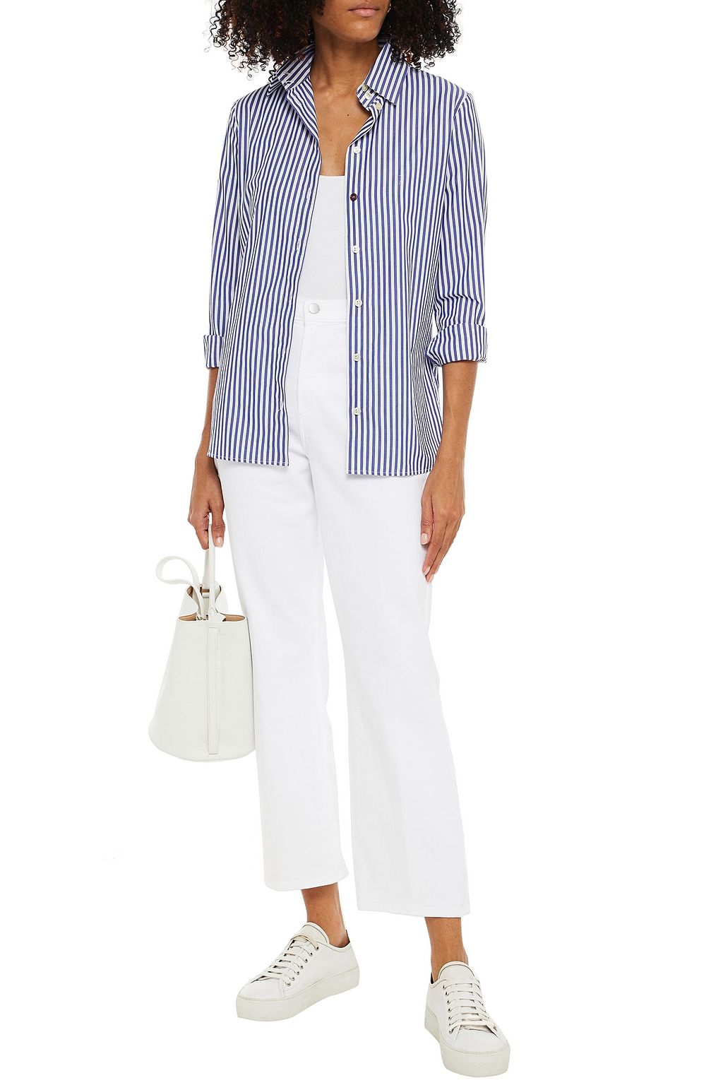 J BRAND Cropped high-rise bootcut jeans
