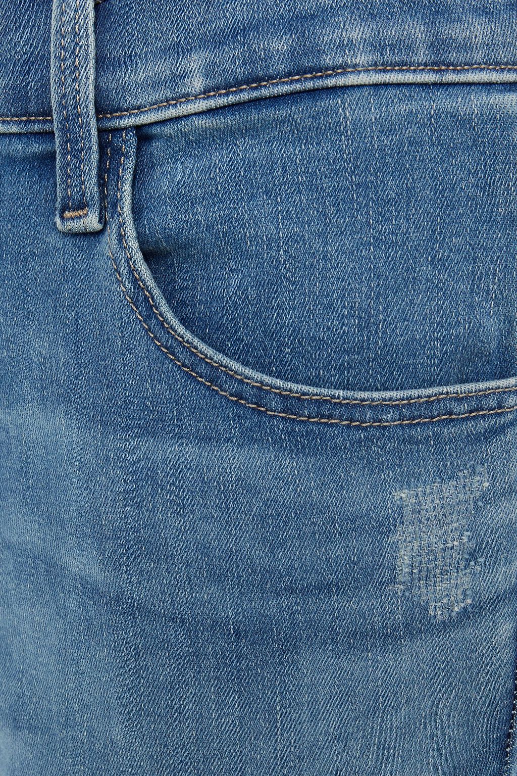 J BRAND Cropped faded high-rise skinny-leg jeans