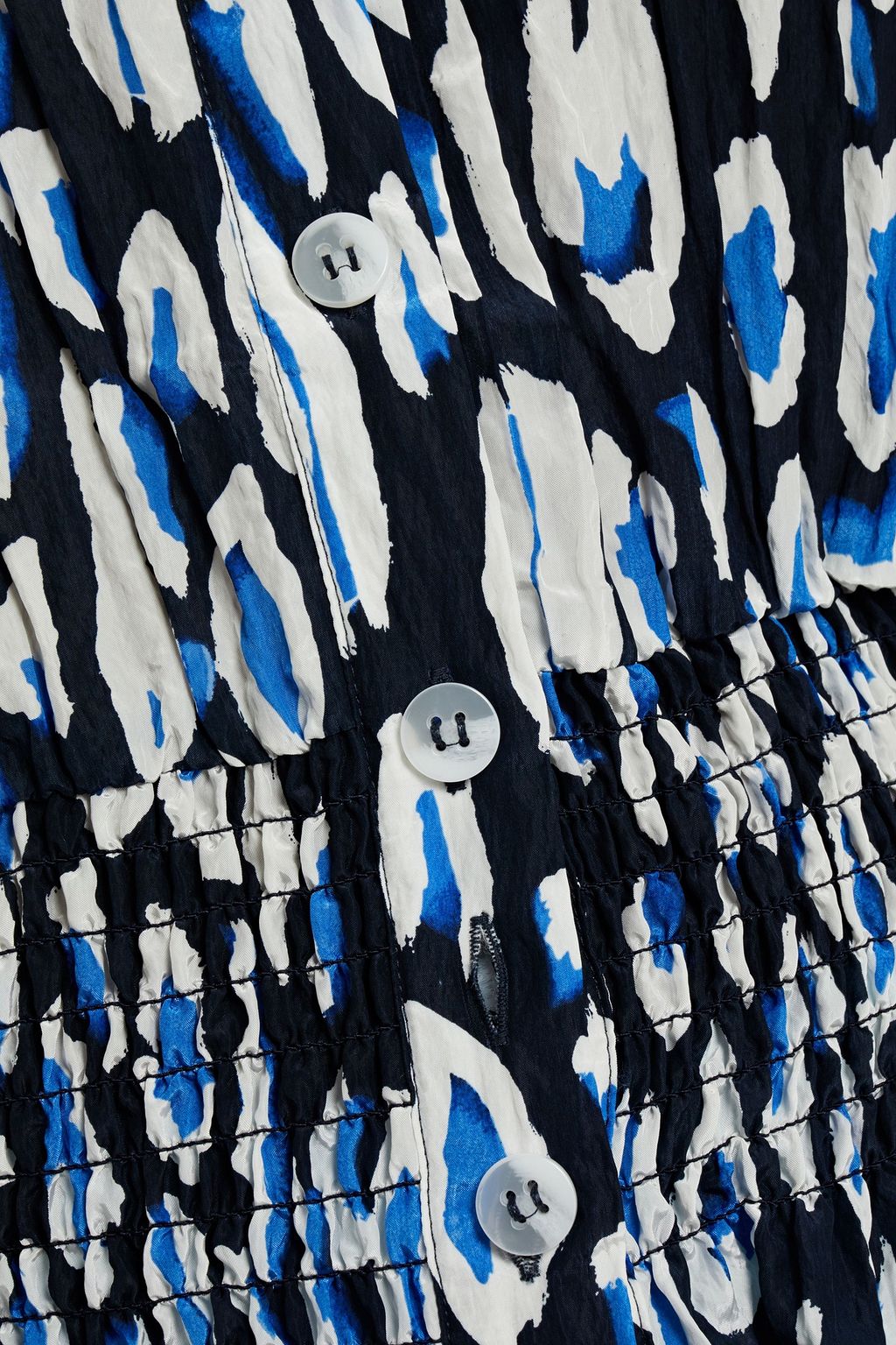BAUM UND PFERDGARTEN Maeko cropped shirred leopard-print crinkled-crepe shirt