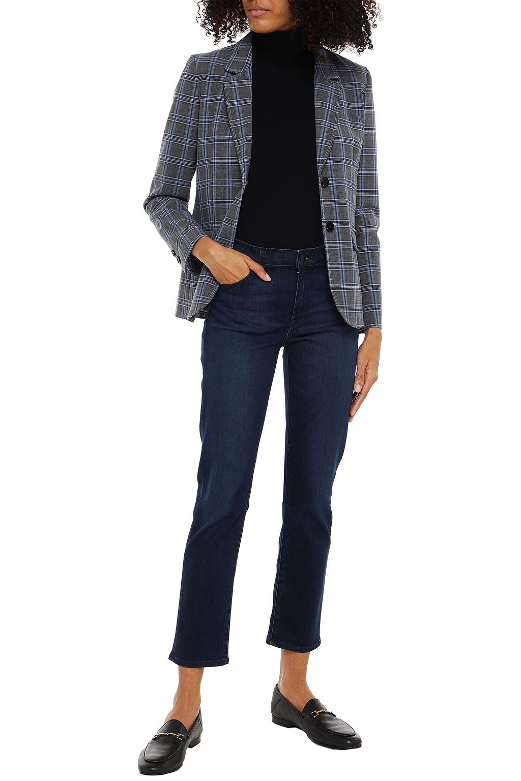 J BRAND Cropped mid-rise straight-leg jeans
