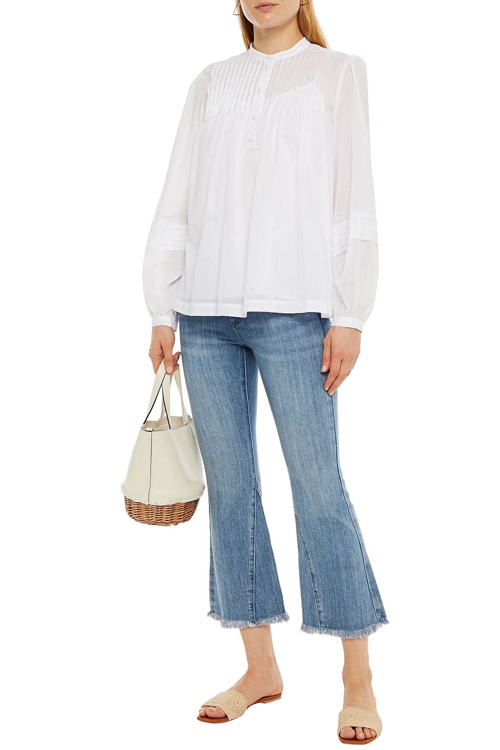 MICHAEL MICHAEL KORS Gathered cotton blouse