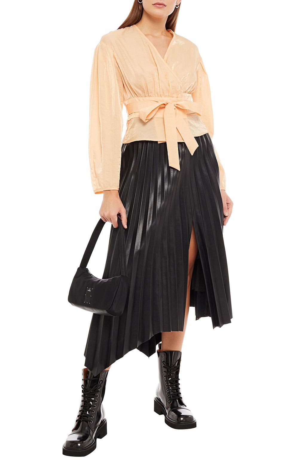 BAUM UND PFERDGARTEN Mianne gathered taffeta wrap blouse
