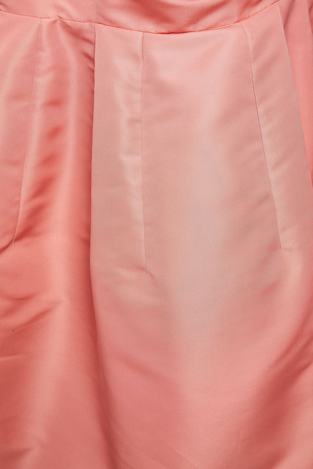 OSCAR DE LA RENTA Floral-appliquéd pleated taffeta dress